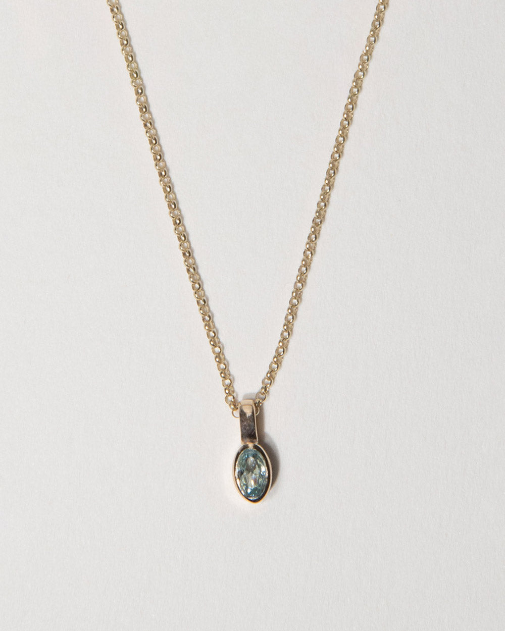 March Aquamarine Birthstone Oval Charm