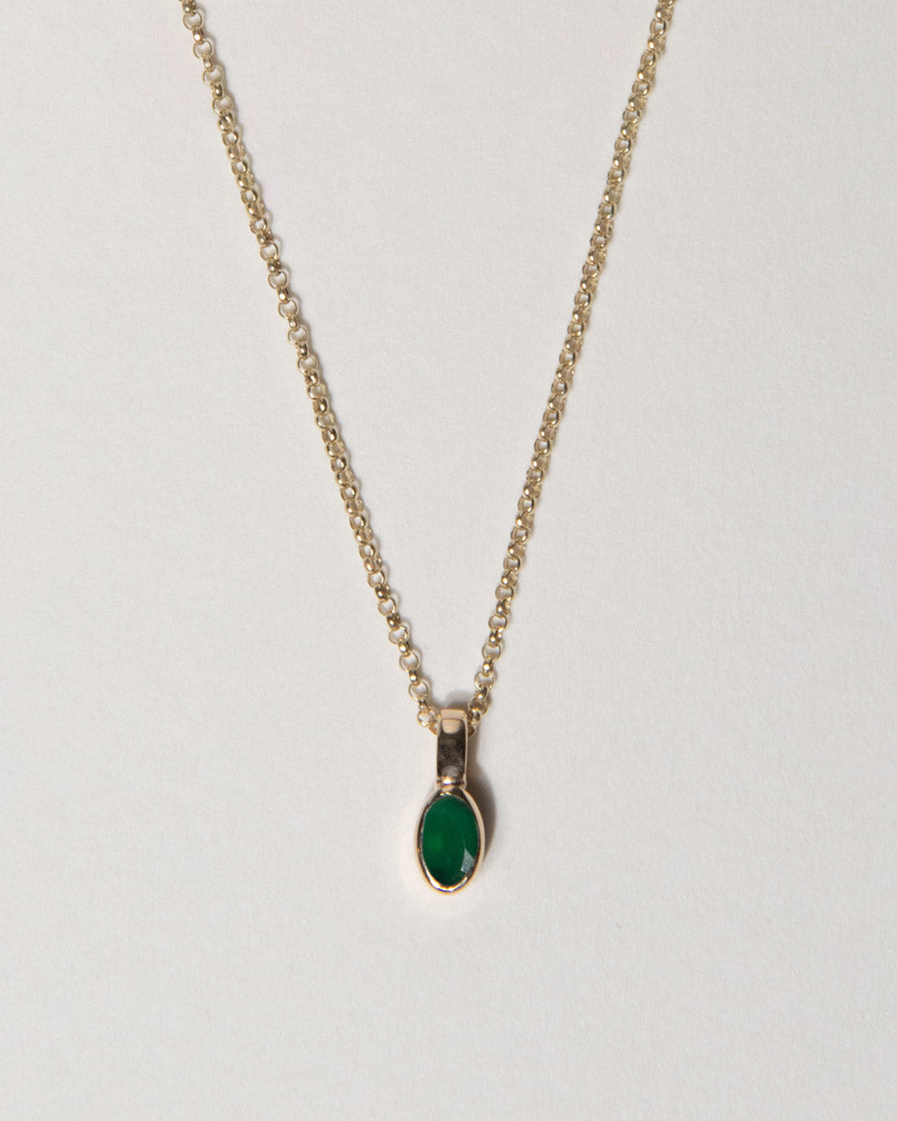 May Emerald Birthstone Oval Charm