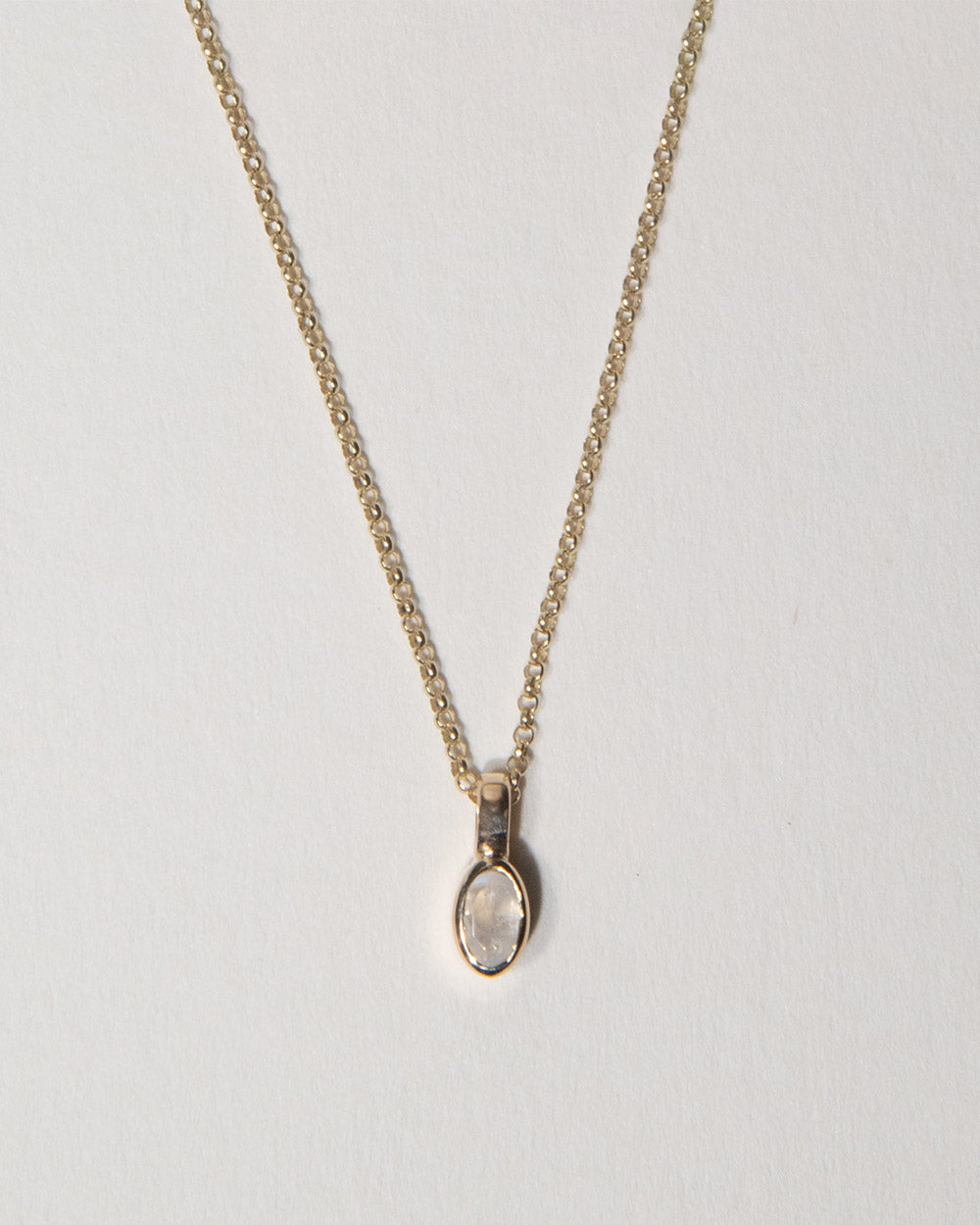 June Moonstone Birthstone Oval Charm
