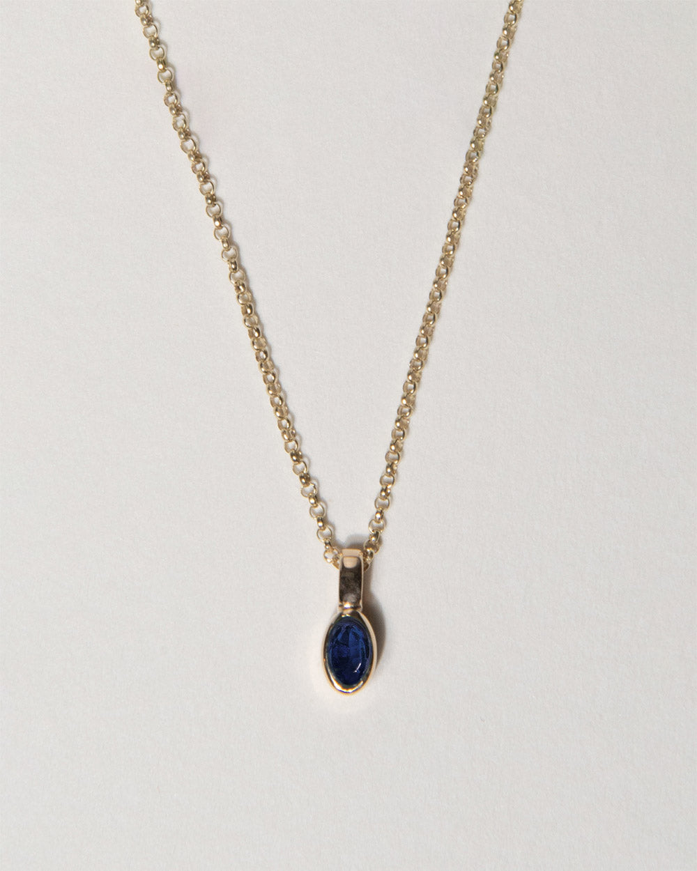 September Sapphire Birthstone Oval Charm