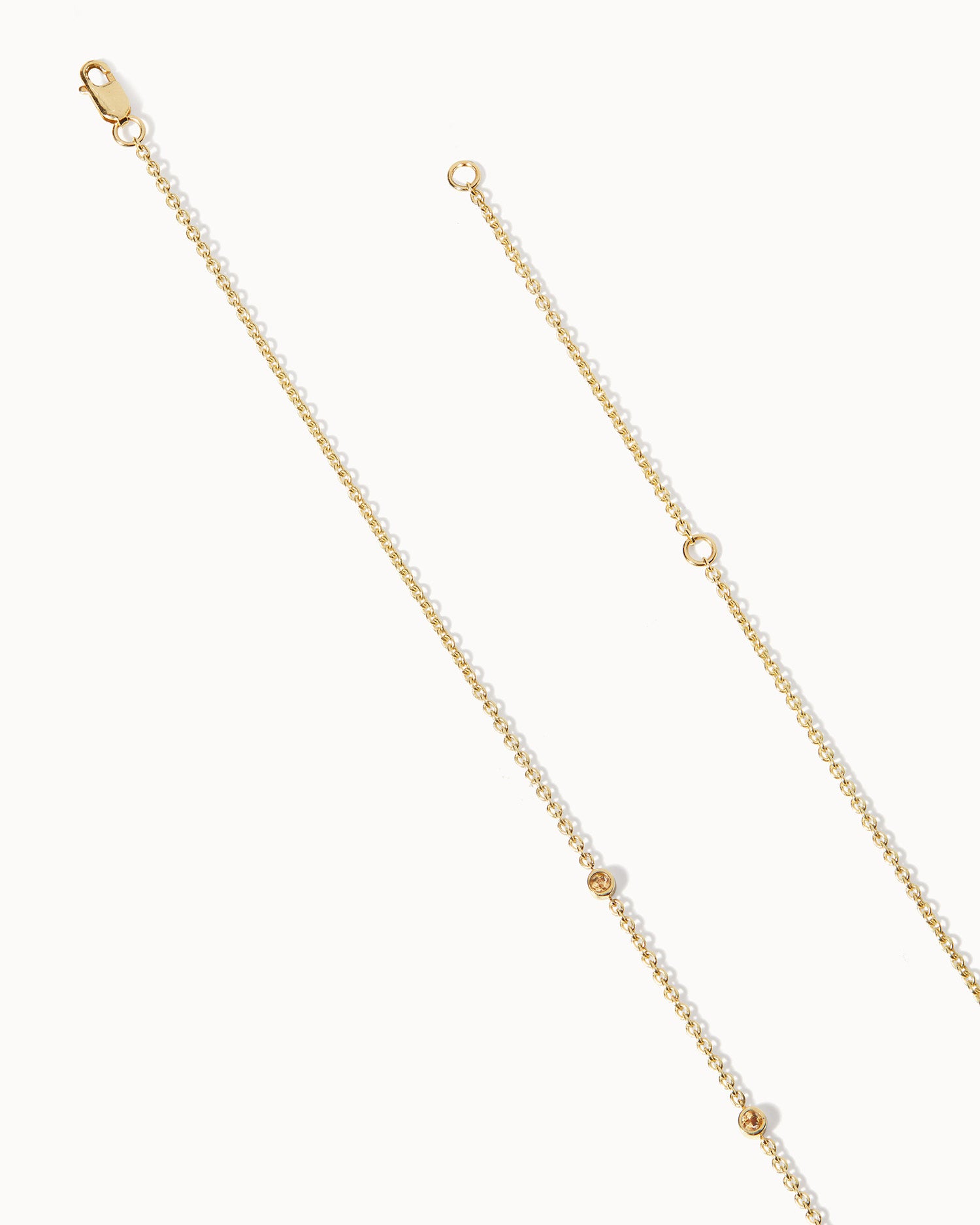 November Citrine Birthstone Station Necklace