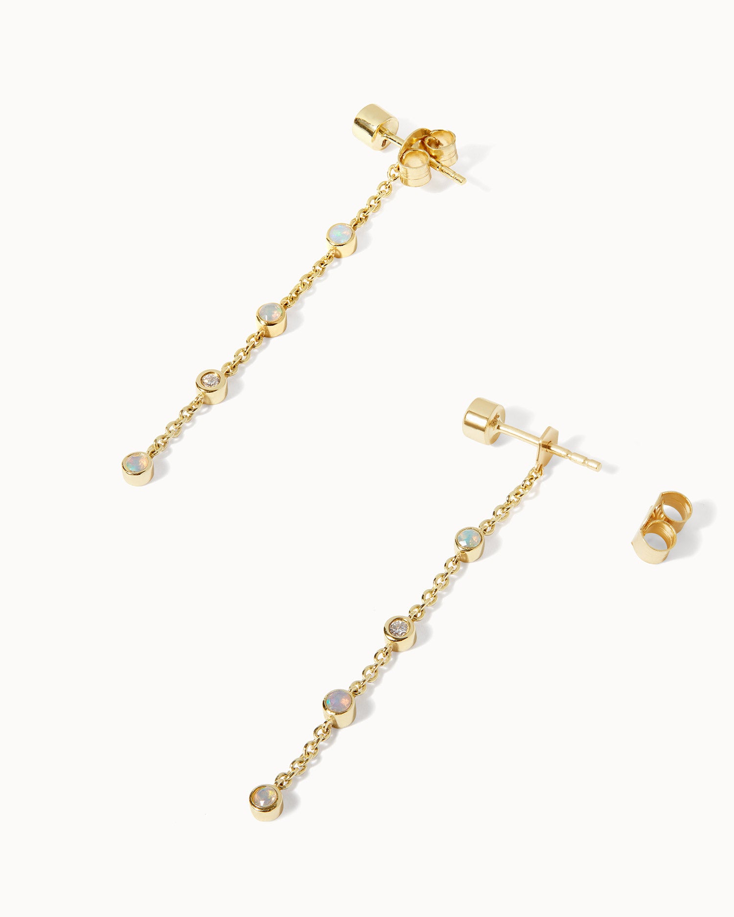 October Opal Birthstone Drop Earrings