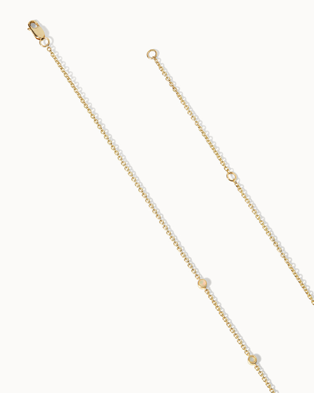 October Opal Birthstone Station Necklace