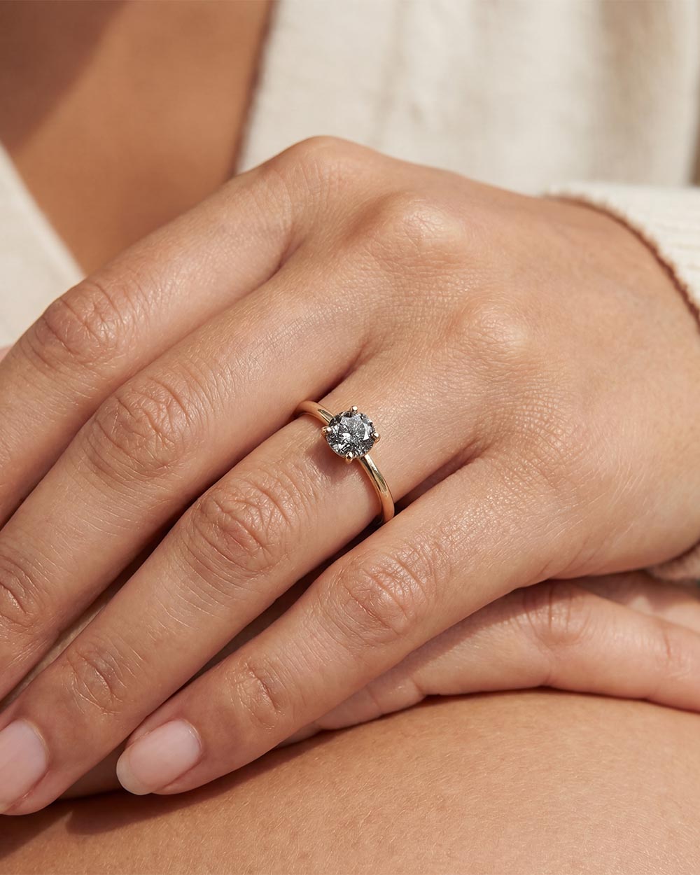 Olympia 0.63ct Grey Diamond Ring