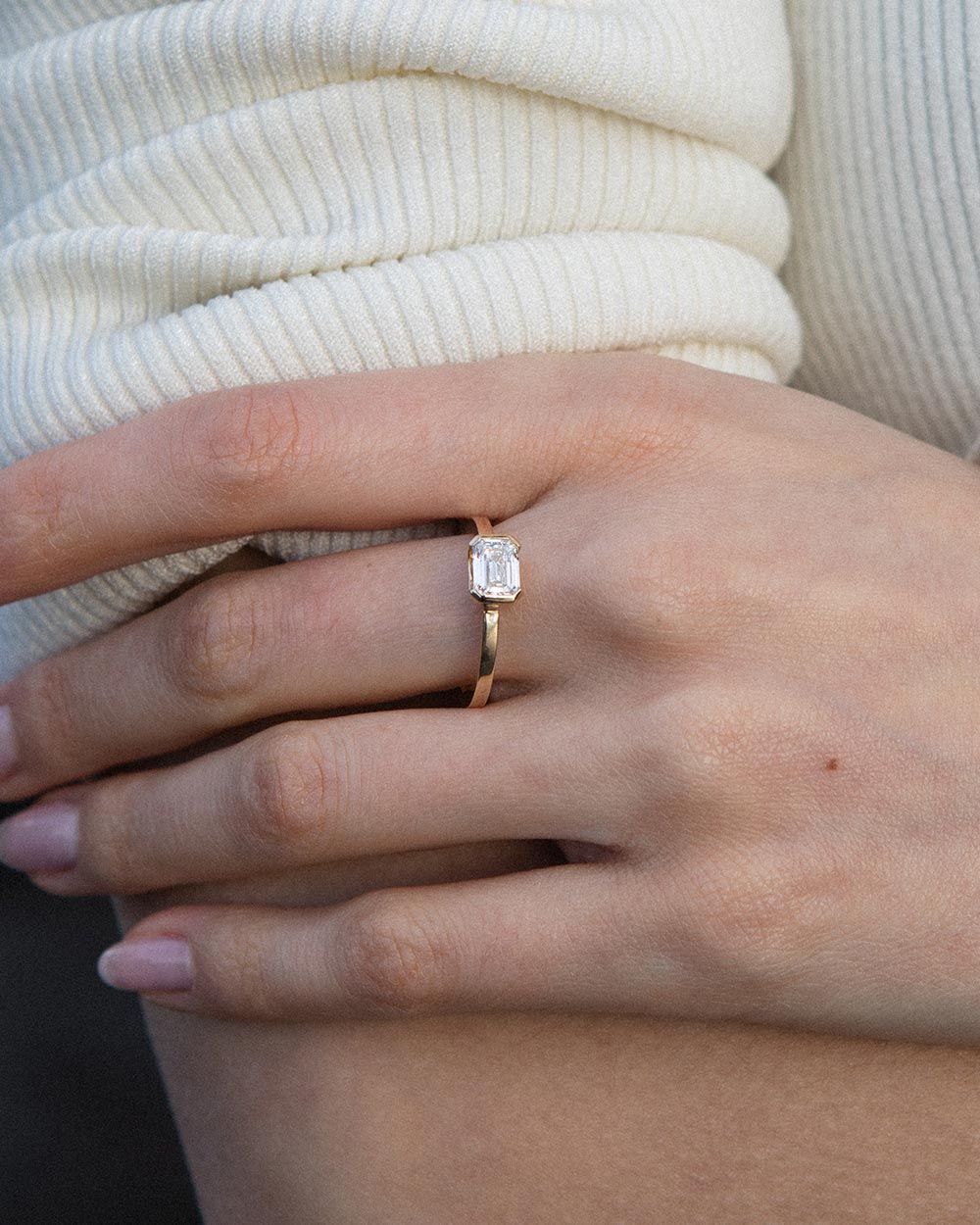 Emerald Cut 1ct Lab Grown Diamond Ring