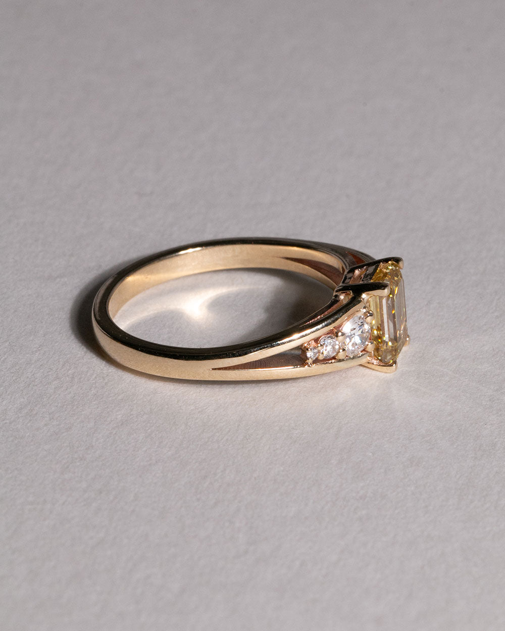 Piper 1ct Yellow Diamond Ring side view