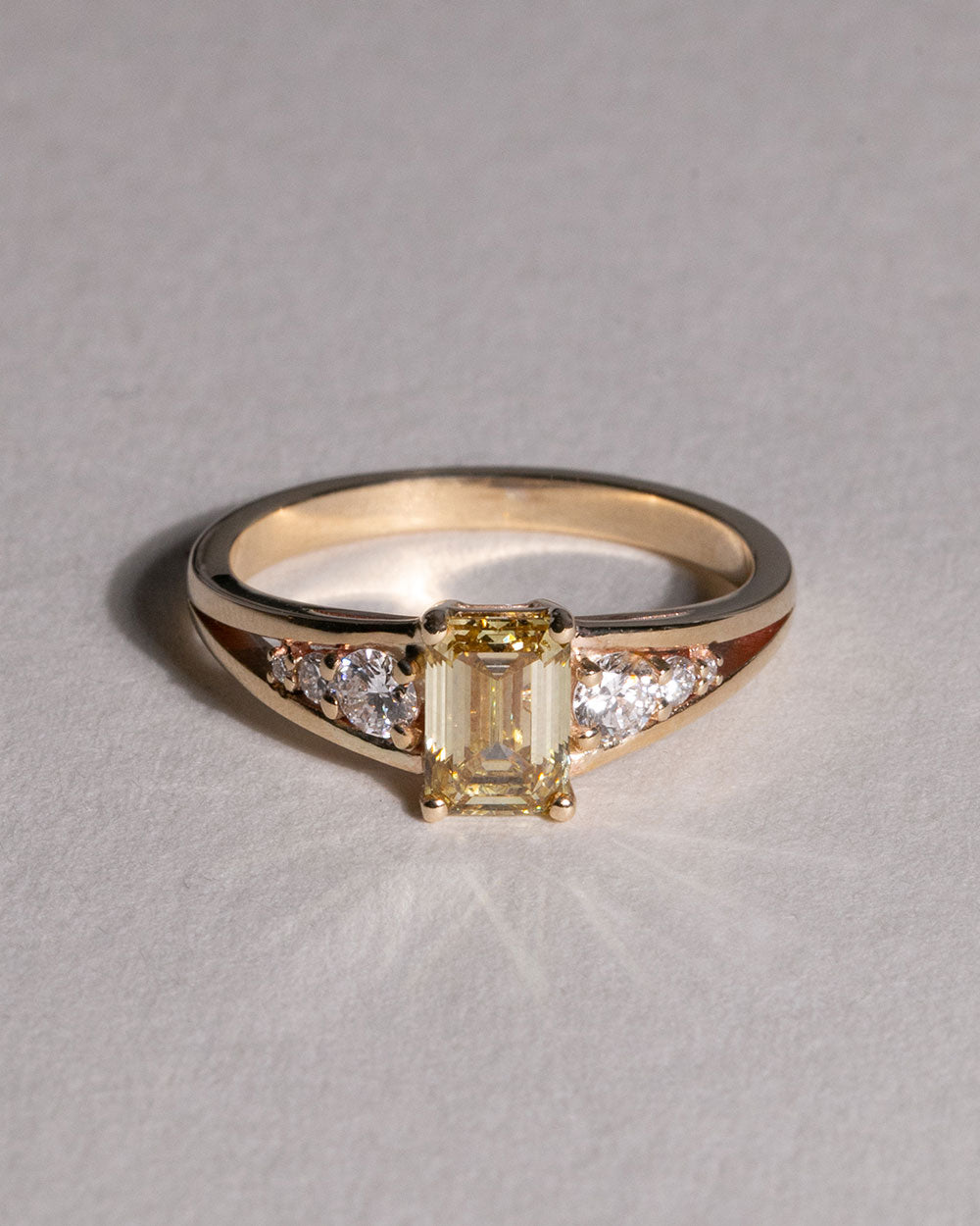 Piper 1ct Yellow Diamond Ring front top view