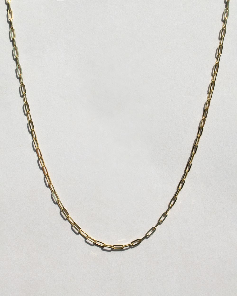 Solid Gold Paper Chain Necklace