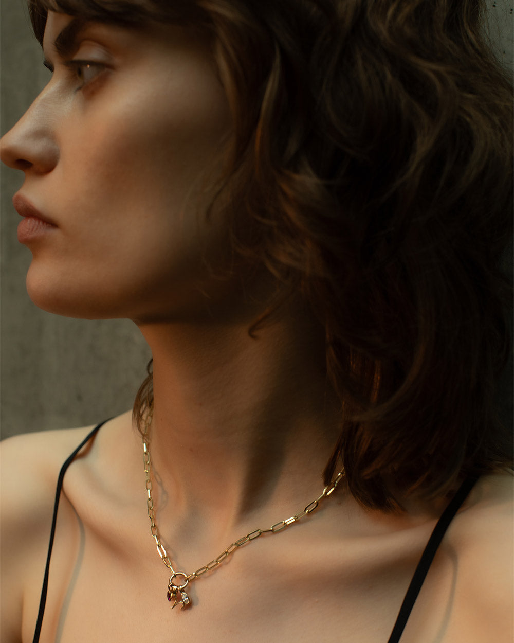 Paper Chain Charm Necklace