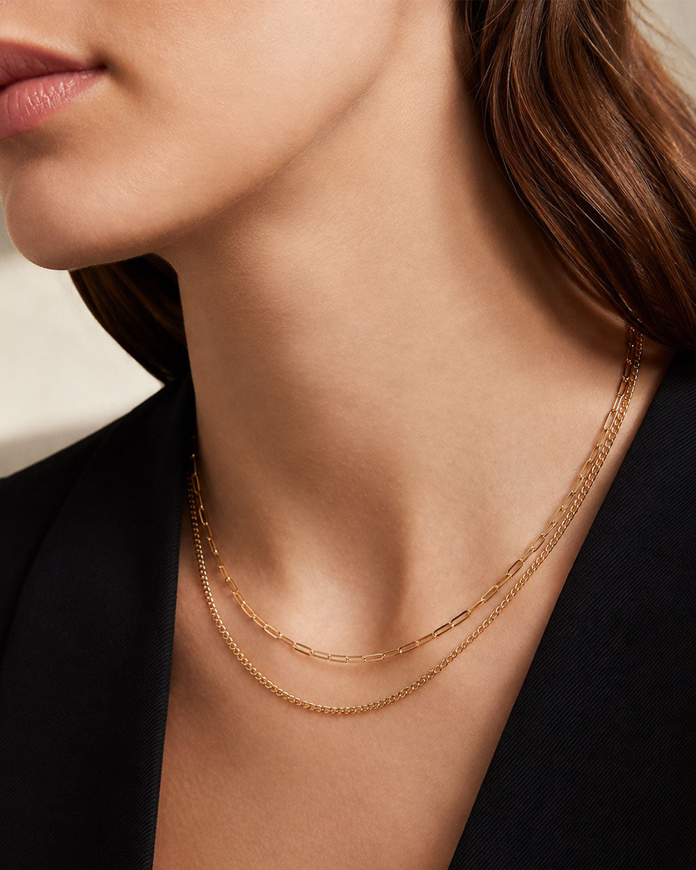 Solid Gold Paper Chain Necklace