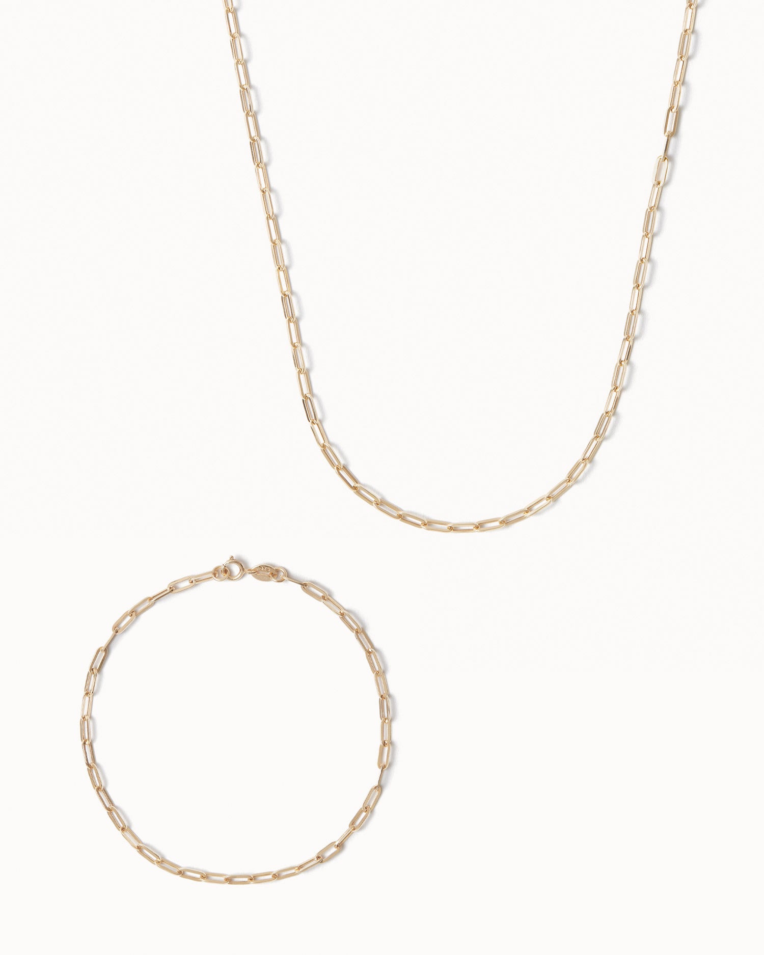 Paper Chain Necklace and Bracelet Set