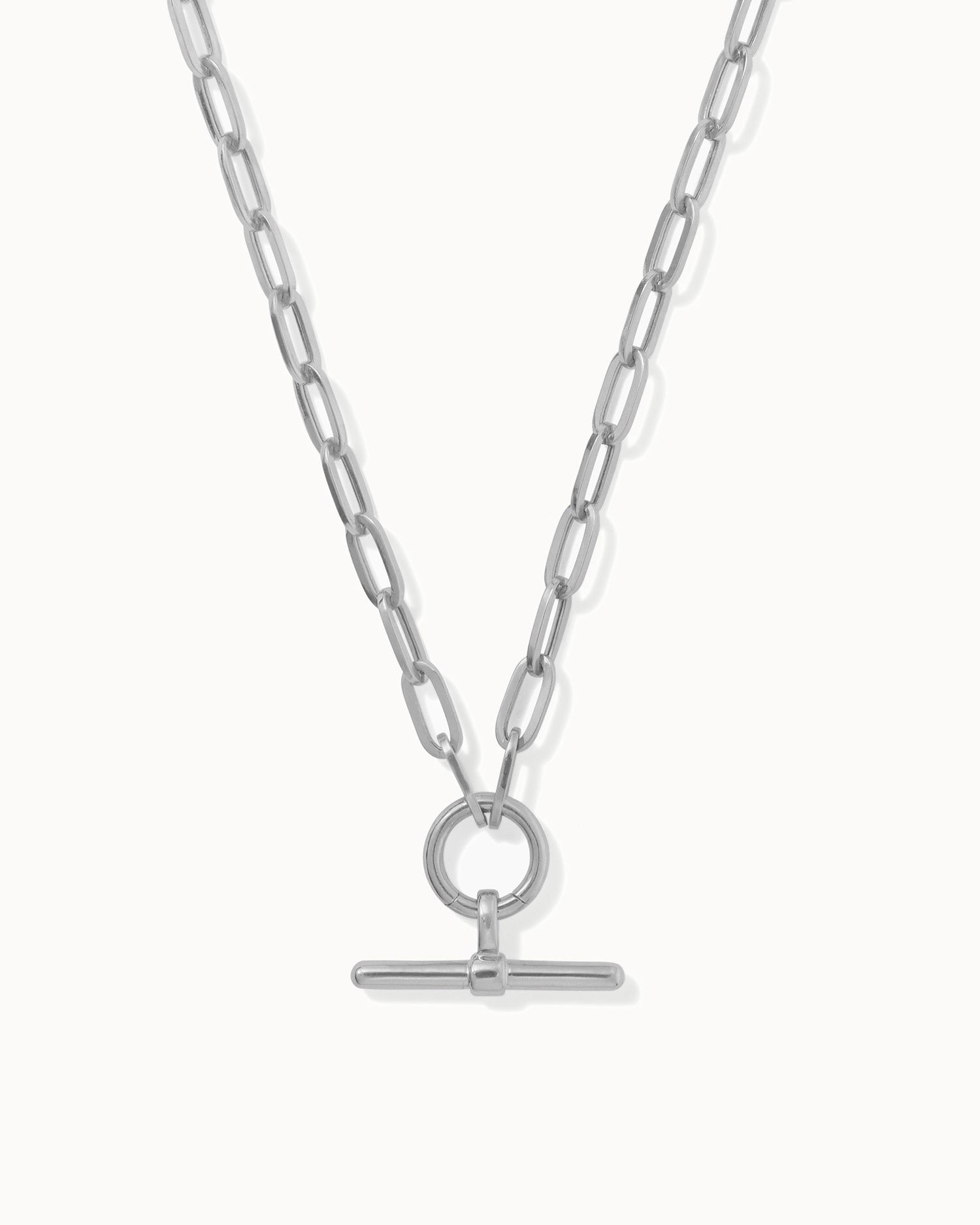 Paper Chain T-Bar Charm Necklace