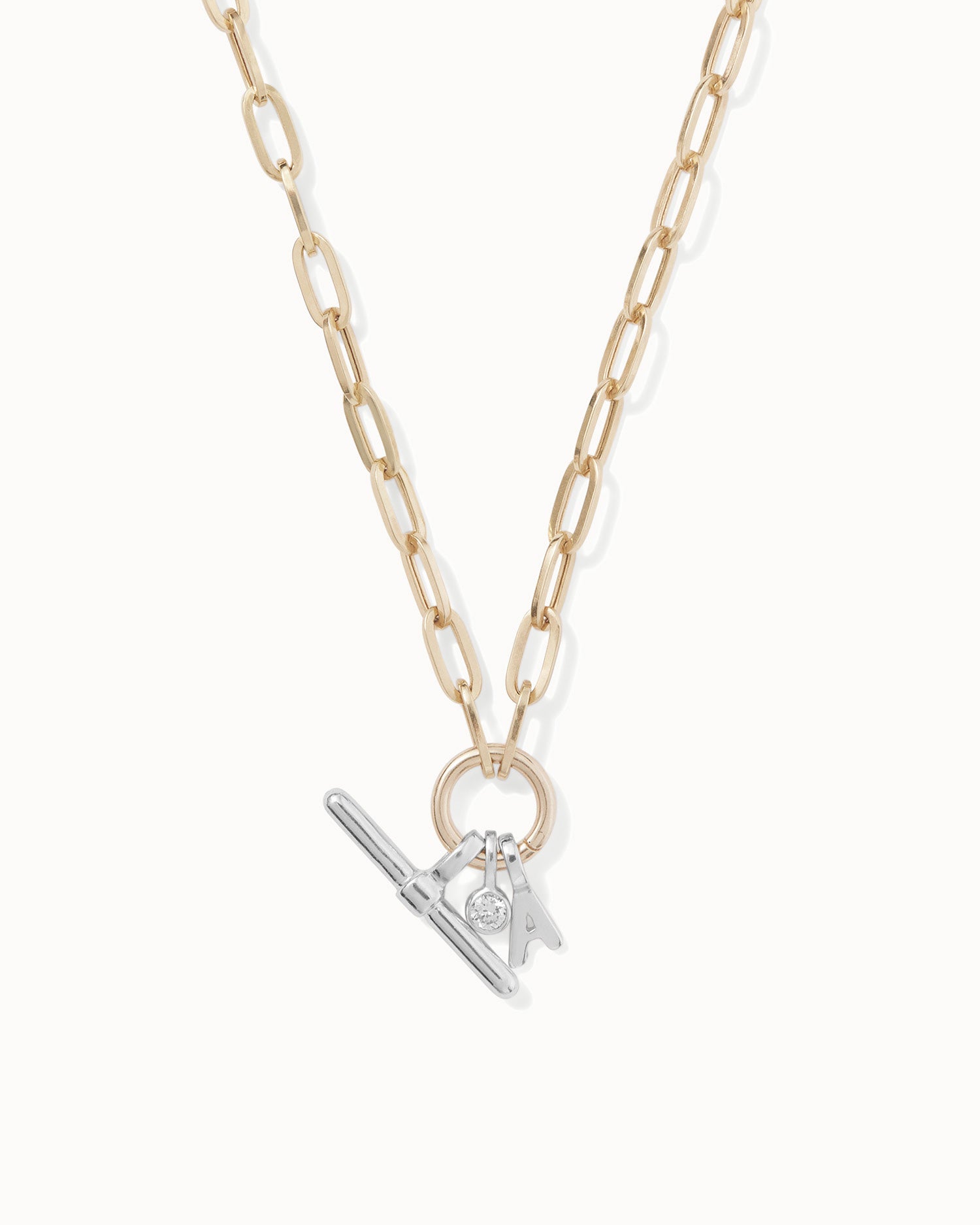 Paper Chain Trio Charm Necklace