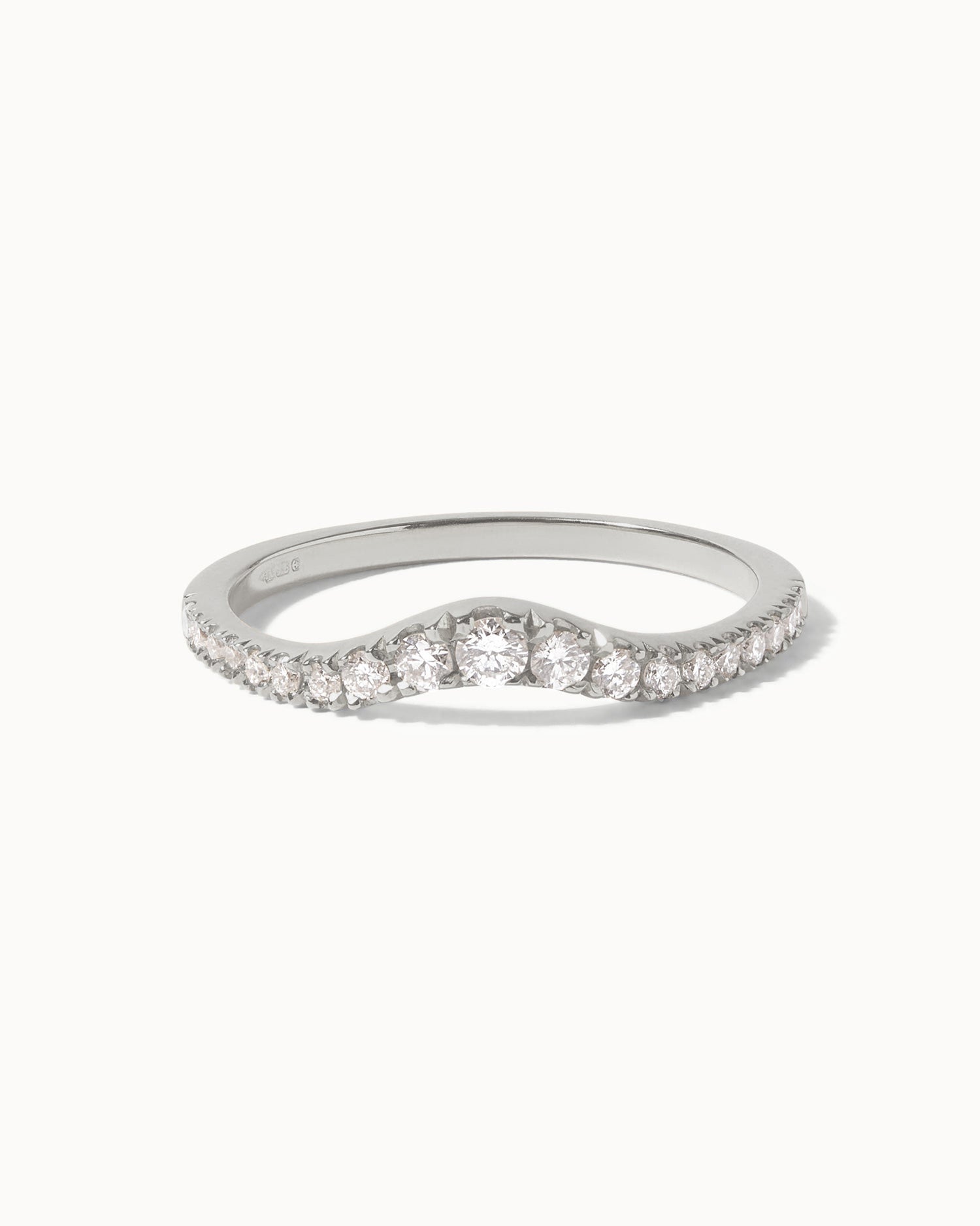 18ct White Gold Pavé Diamond Nesting Ring