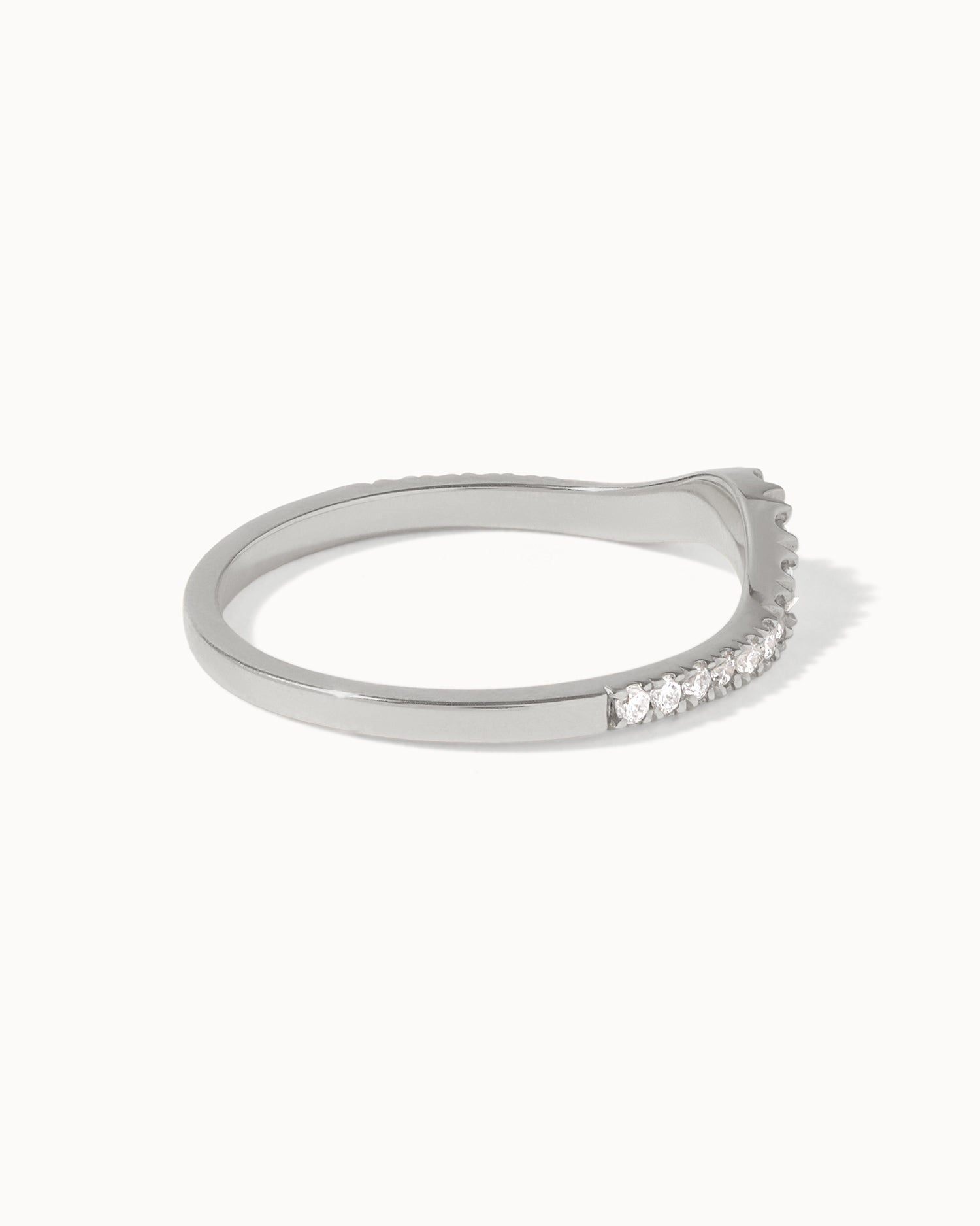 18ct White Gold Pavé Diamond Nesting Ring