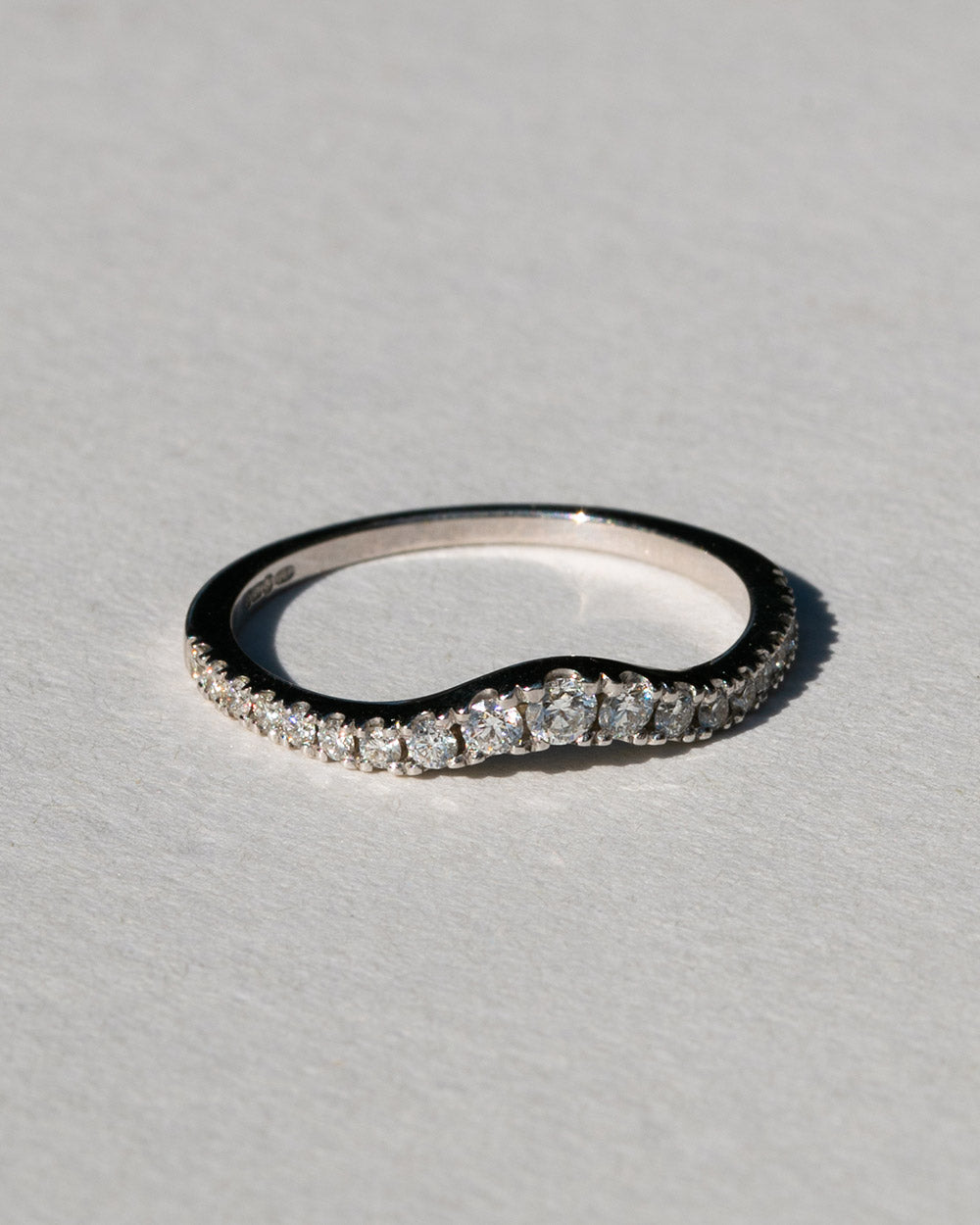 9ct White Gold Pavé Diamond Nesting Ring