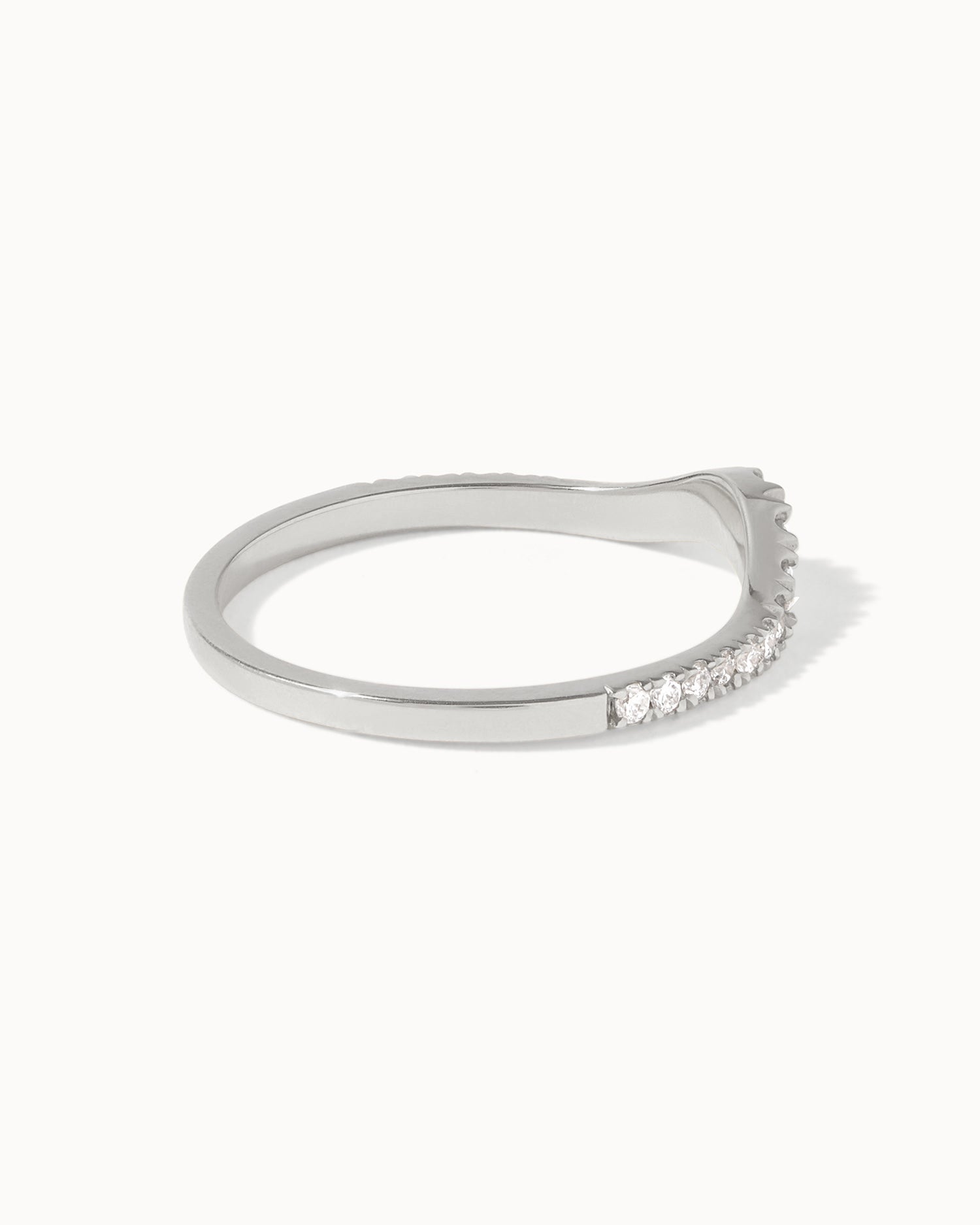 9ct White Gold Pavé Diamond Nesting Ring