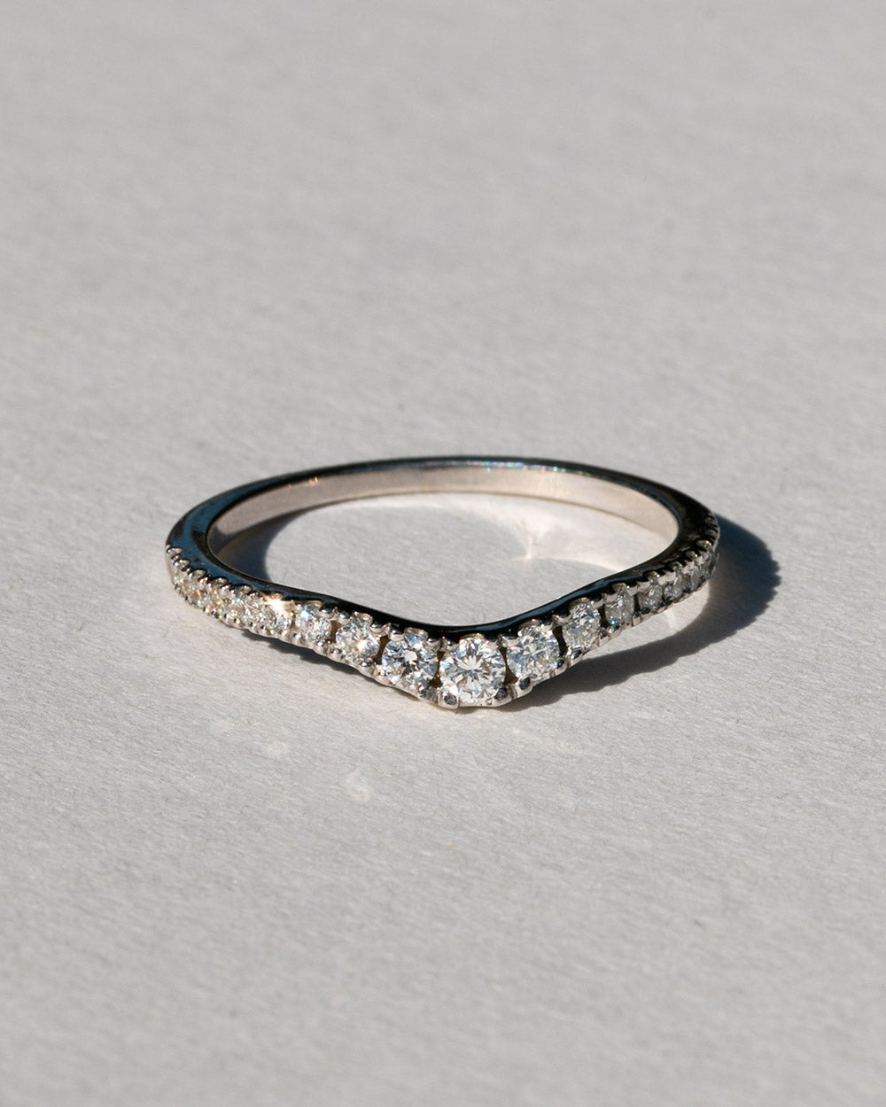 9ct White Gold Pavé Diamond Nesting Ring