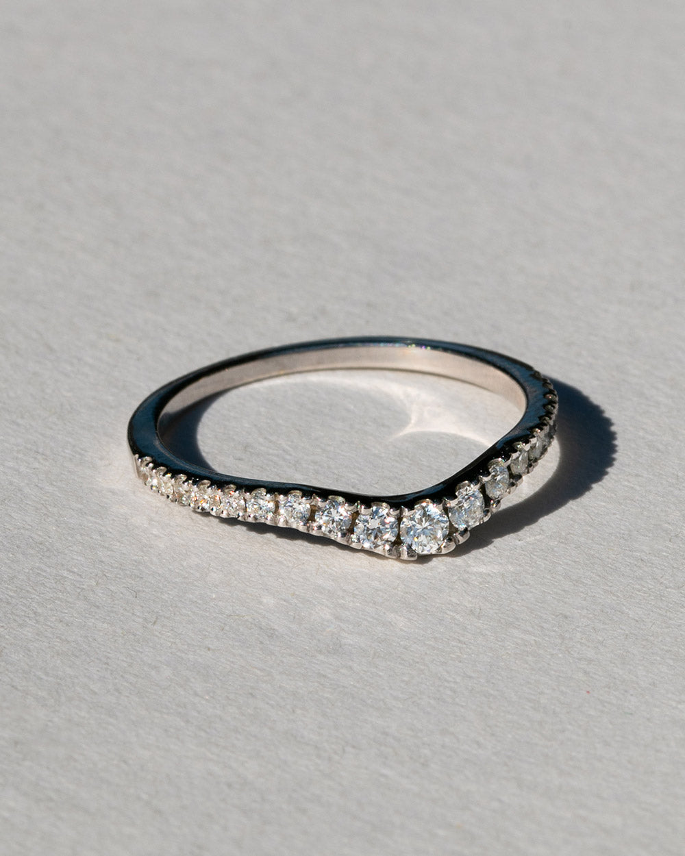 9ct White Gold Pavé Diamond Nesting Ring