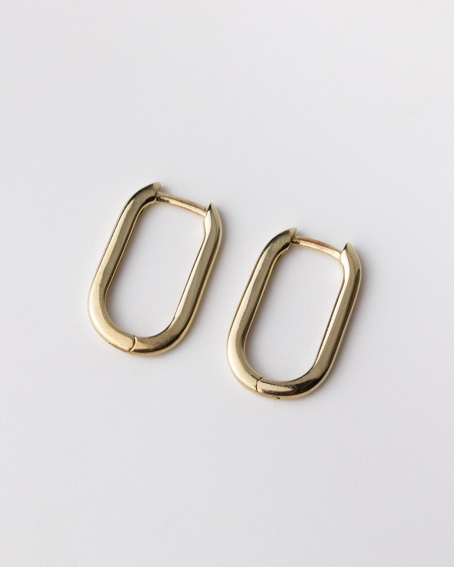 Solid Gold Pearl Hoop Earrings