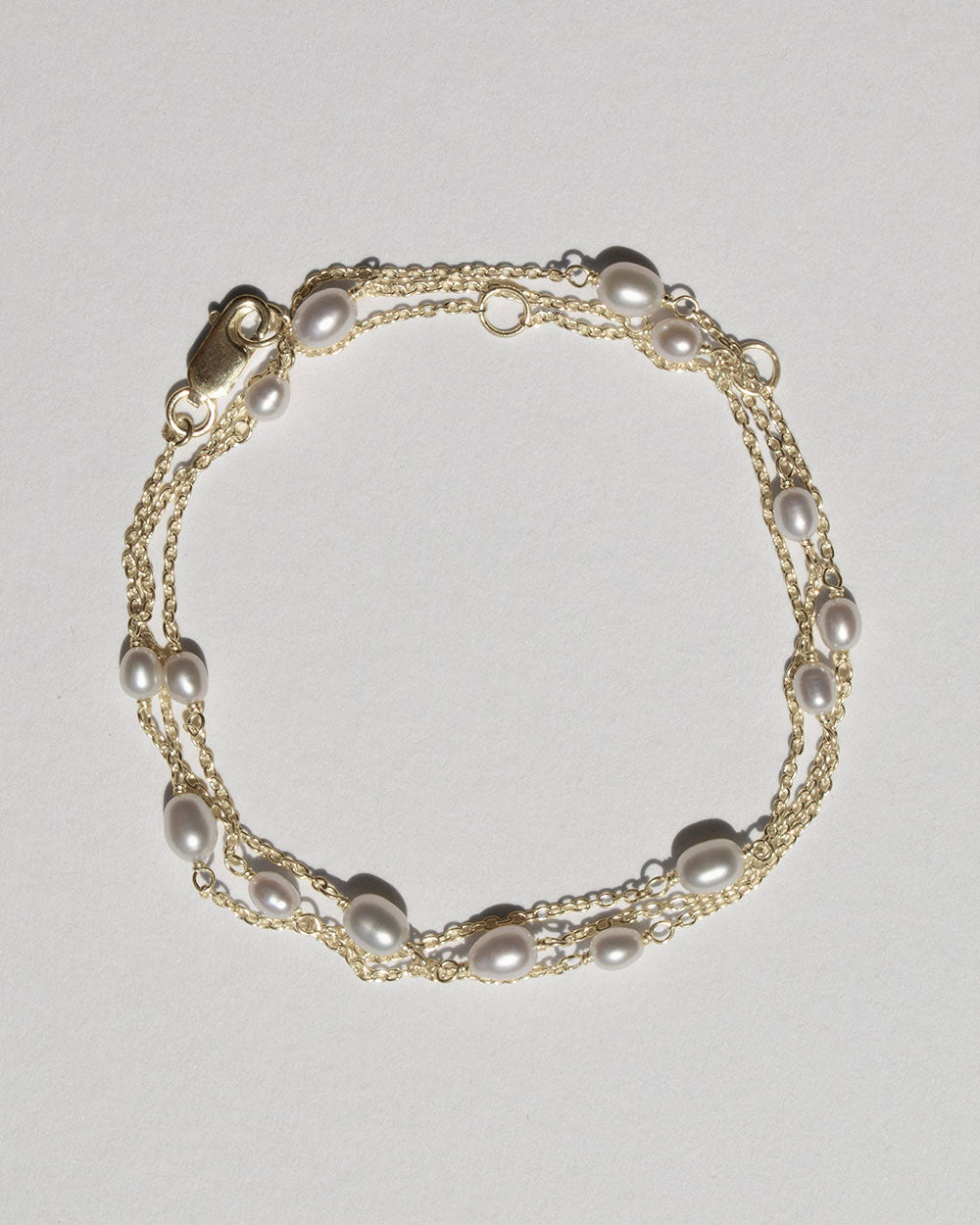 Solid Gold Pearl Wrapped Bracelet