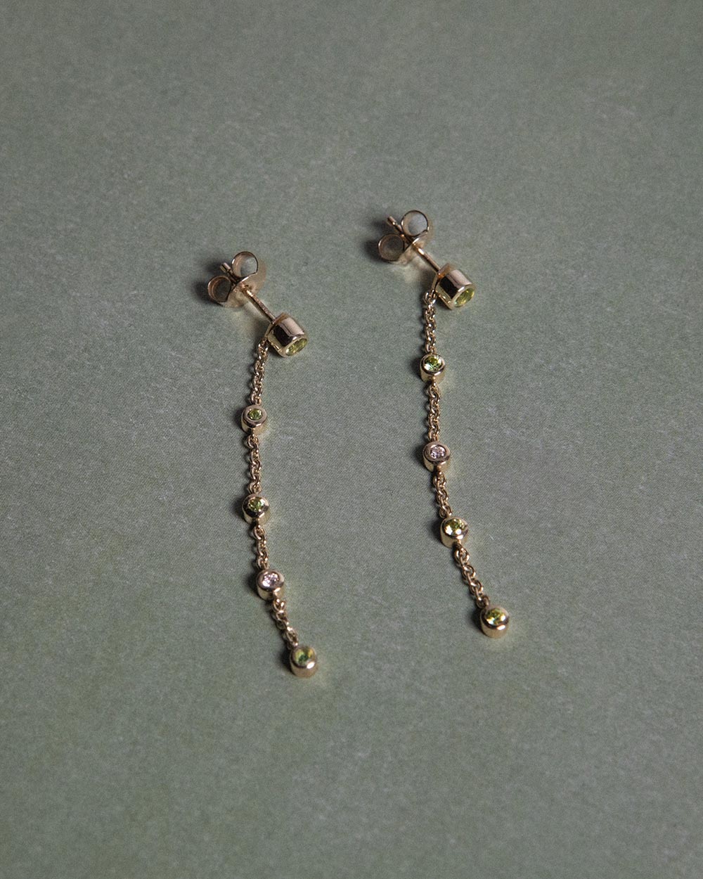 August Peridot Birthstone Drop Earrings