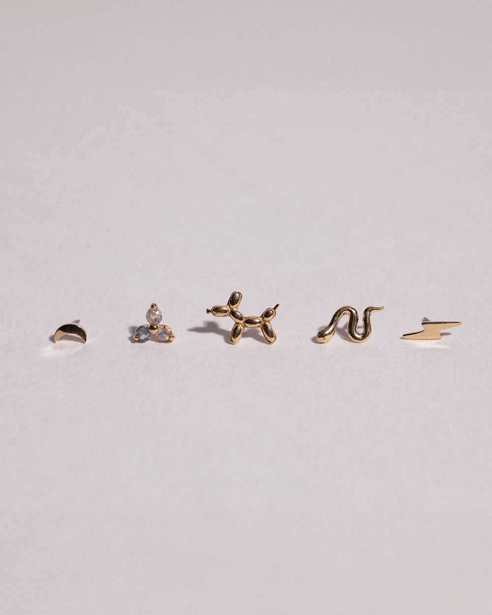 Crescent Moon Flat Back Stud