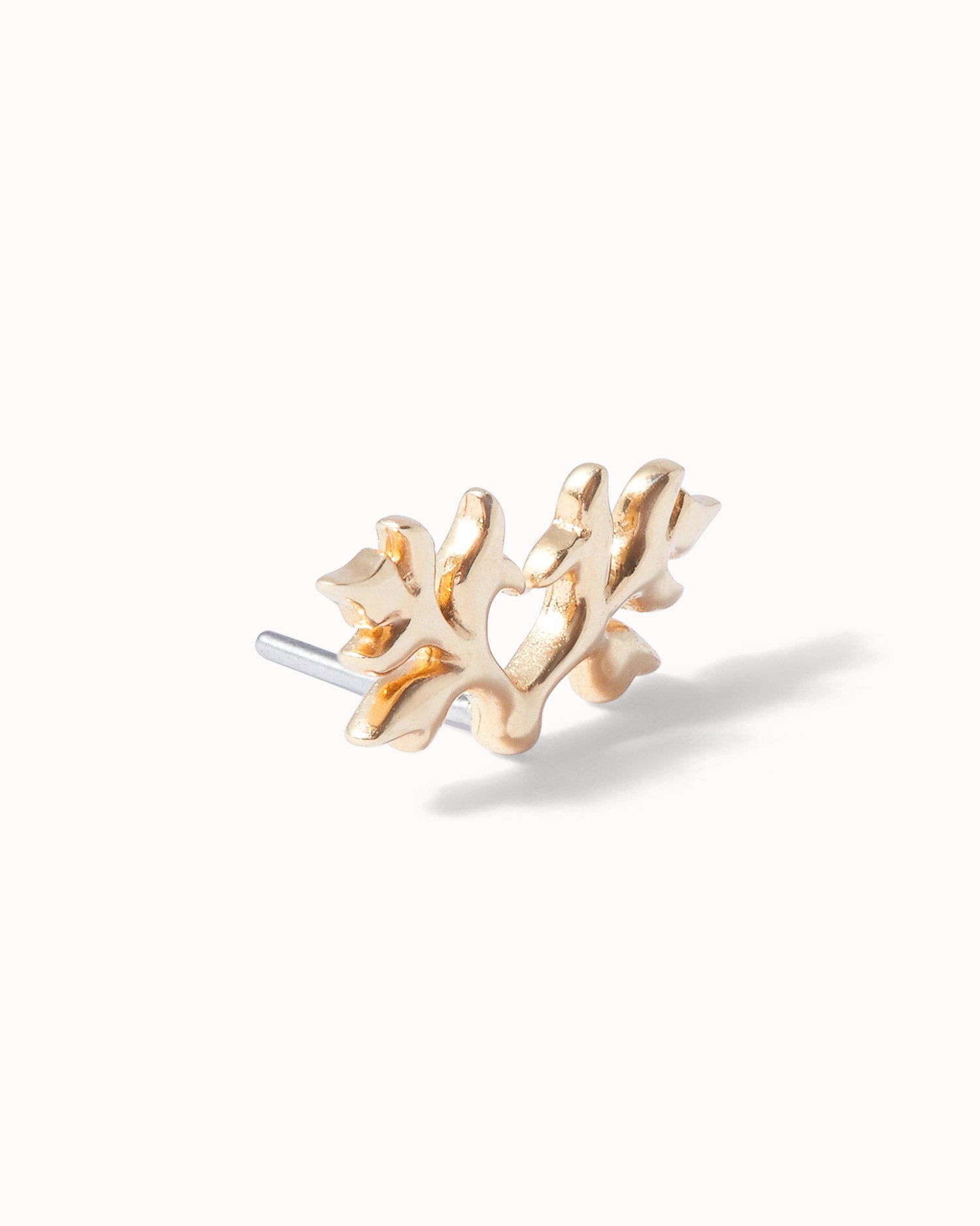 Filigree Flat Back Stud solid 24ct gold threadless jewellery.