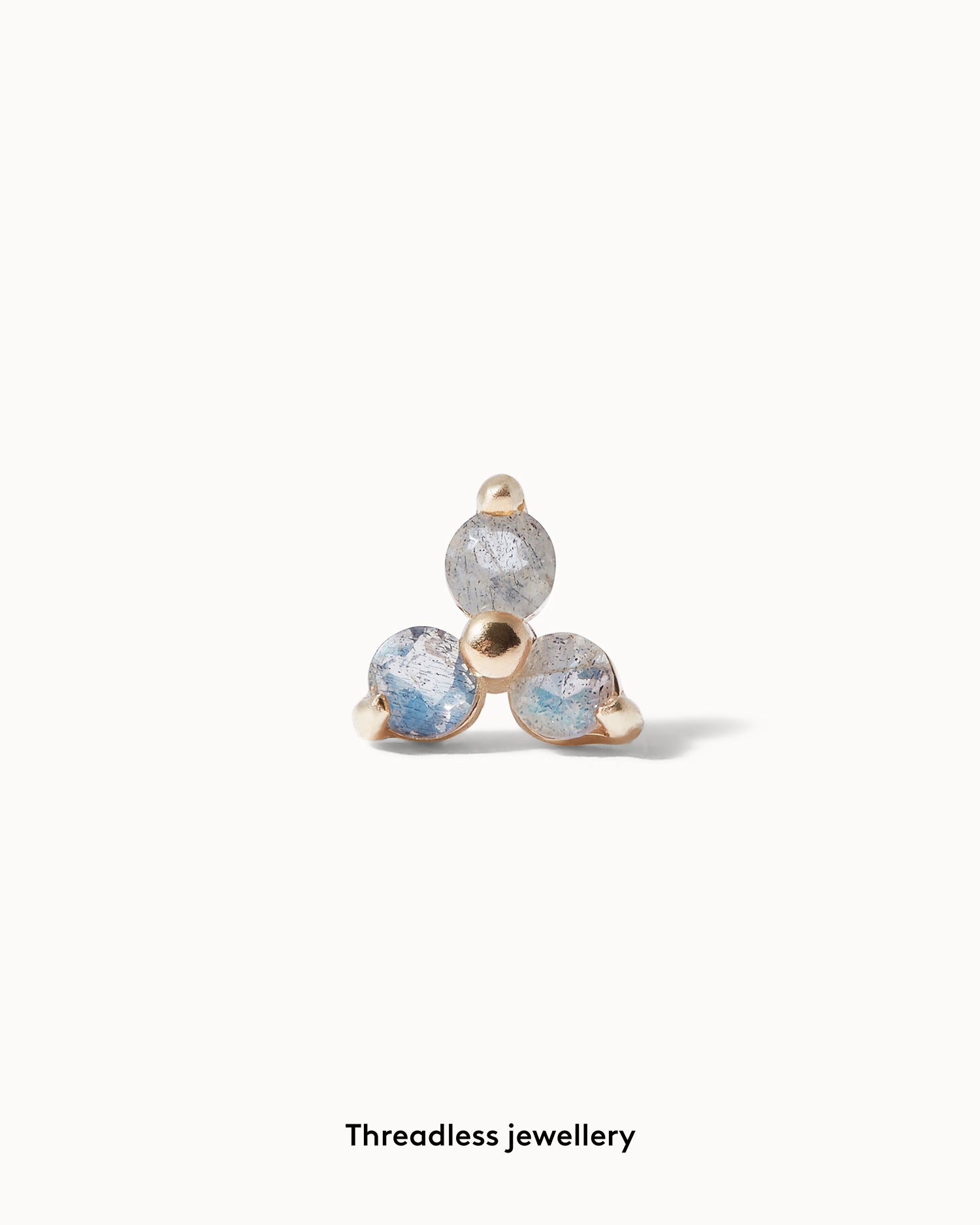Labradorite Trinity Flat Back Stud