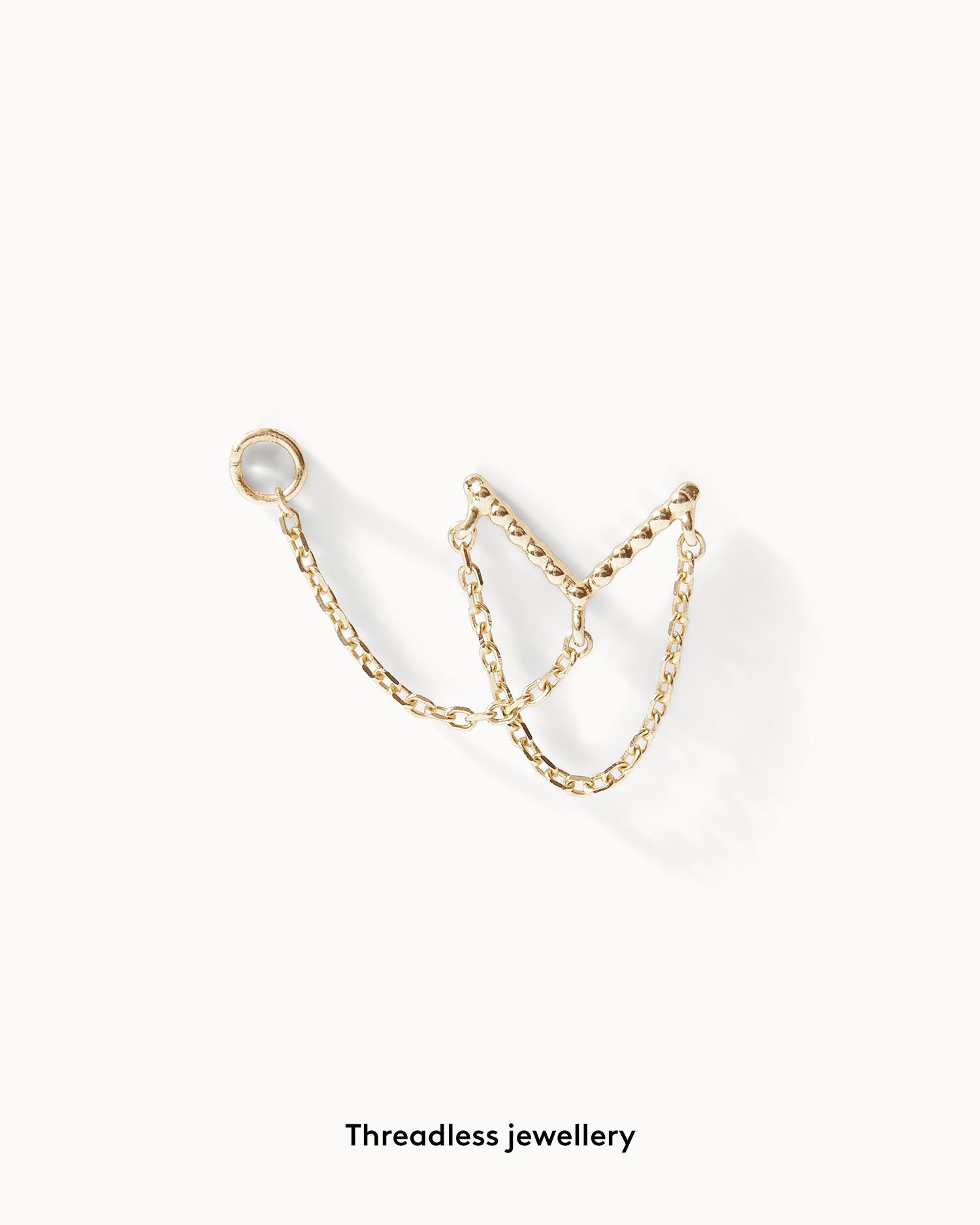 V Drop Chain Flat Back Stud