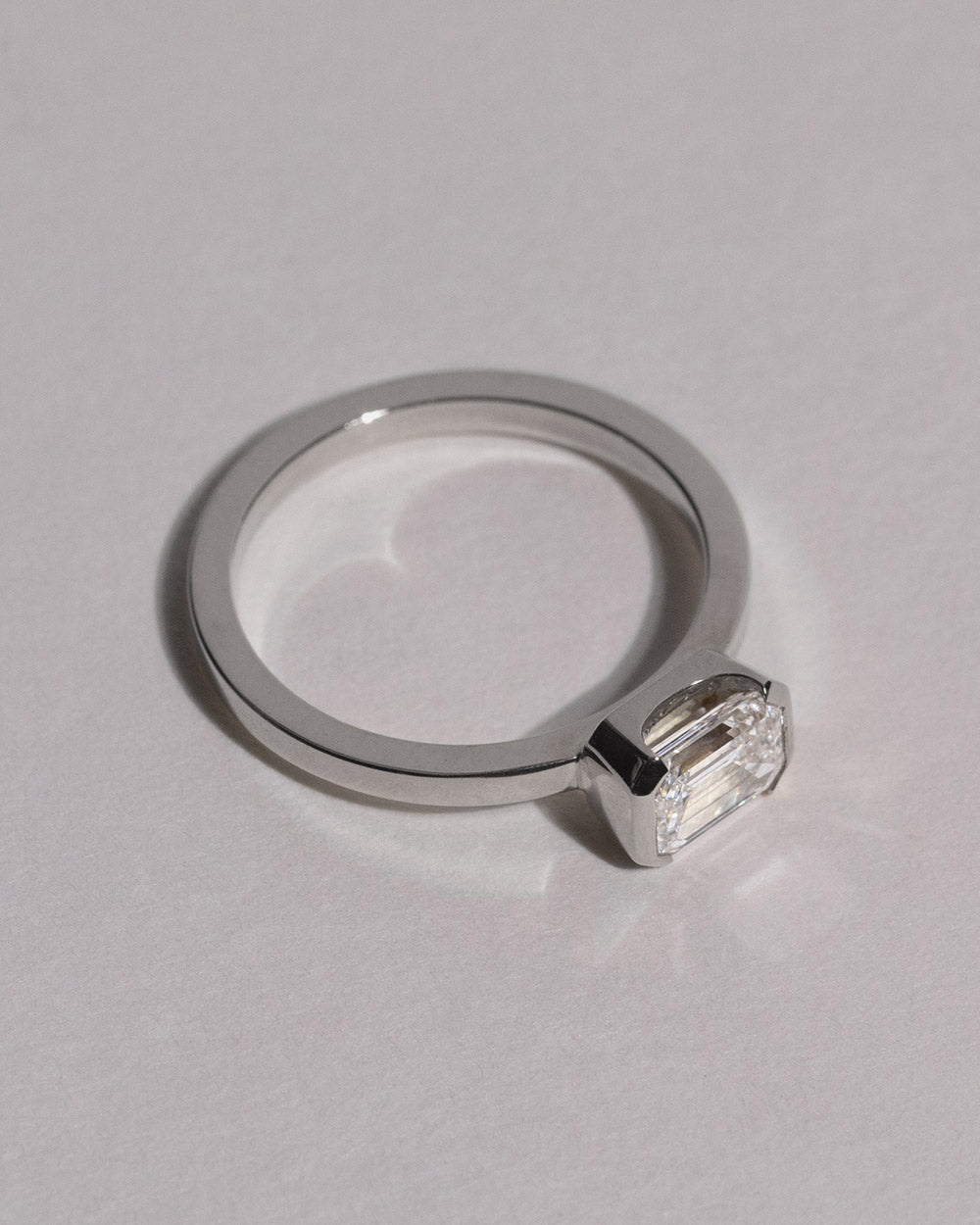 Platinum Emerald Cut 1ct Lab Grown Diamond Ring top view