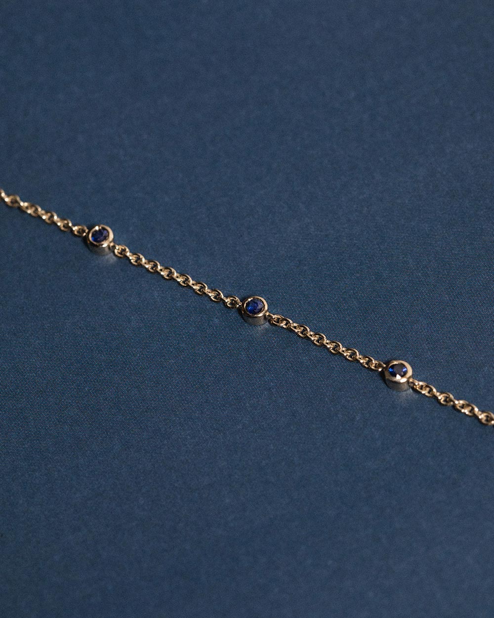 September Sapphire Birthstone Station Bracelet