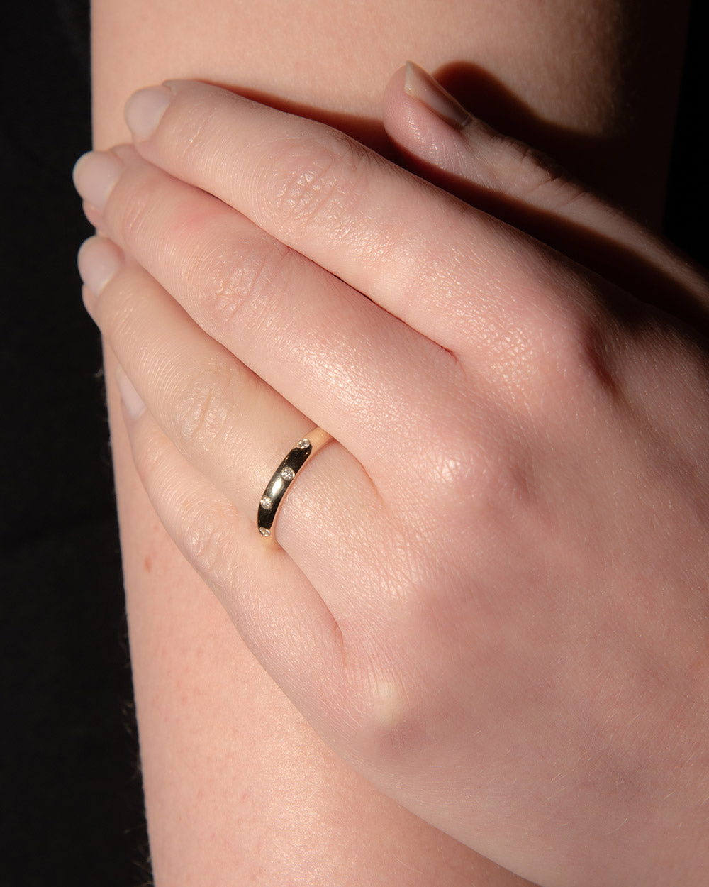 18ct Yellow Gold Scattered Diamond Eternity Ring