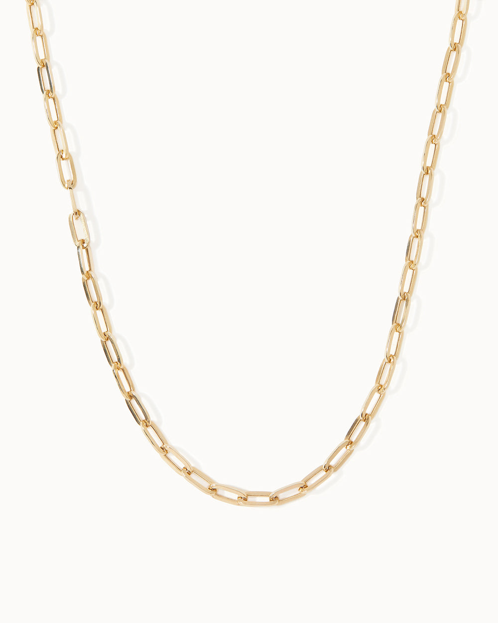 Solid Gold Heavy Paper Chain Necklace