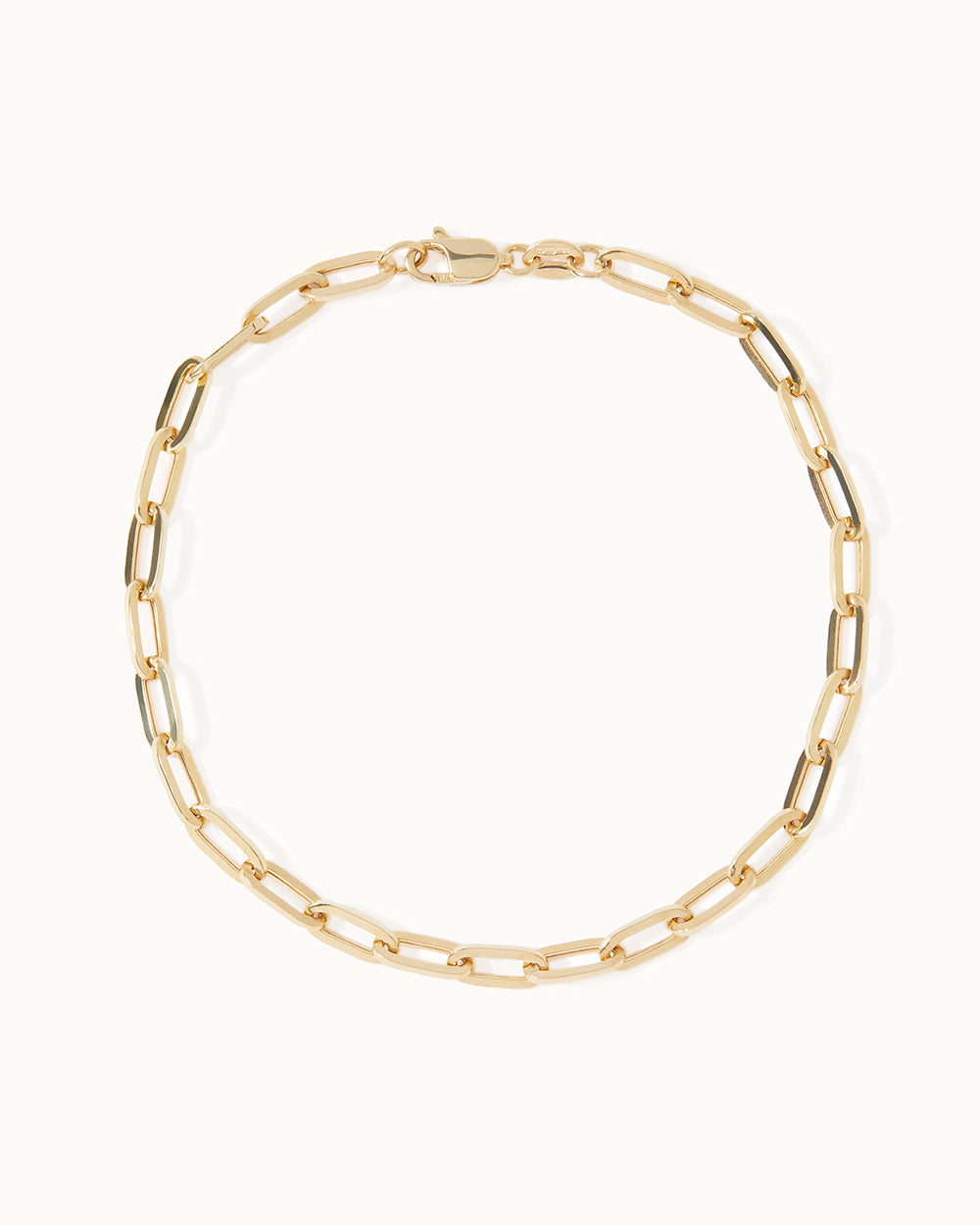 Solid Gold Heavy Paper Chain Bracelet