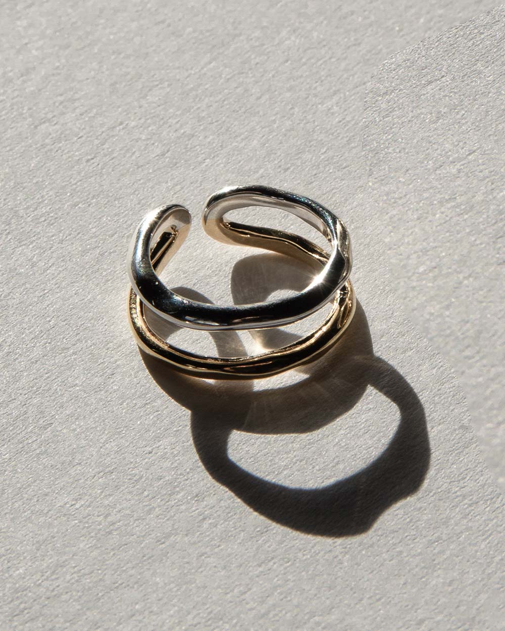 Solid Gold Lava Adjustable Ring