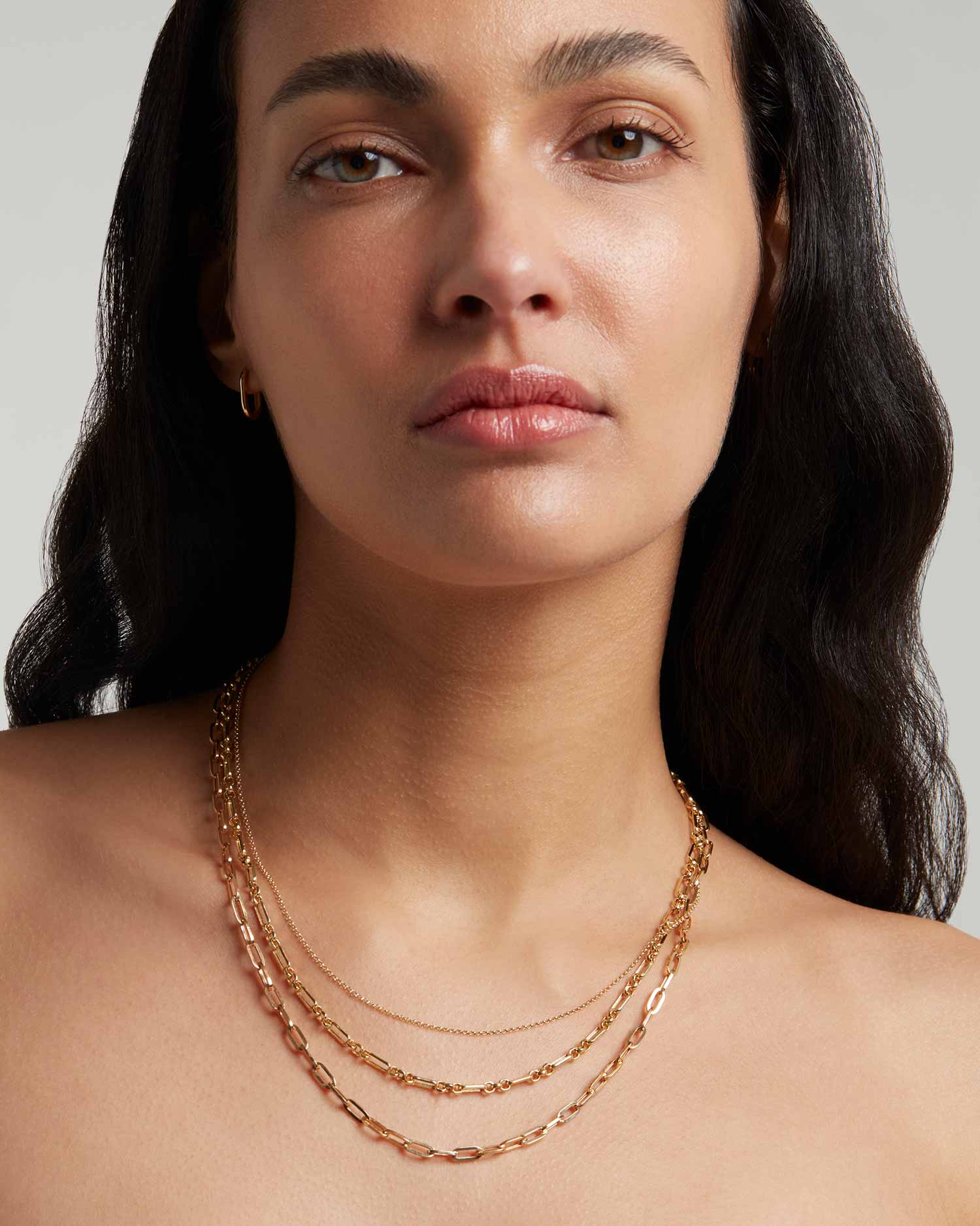 Solid Gold Heavy Paper Chain Necklace