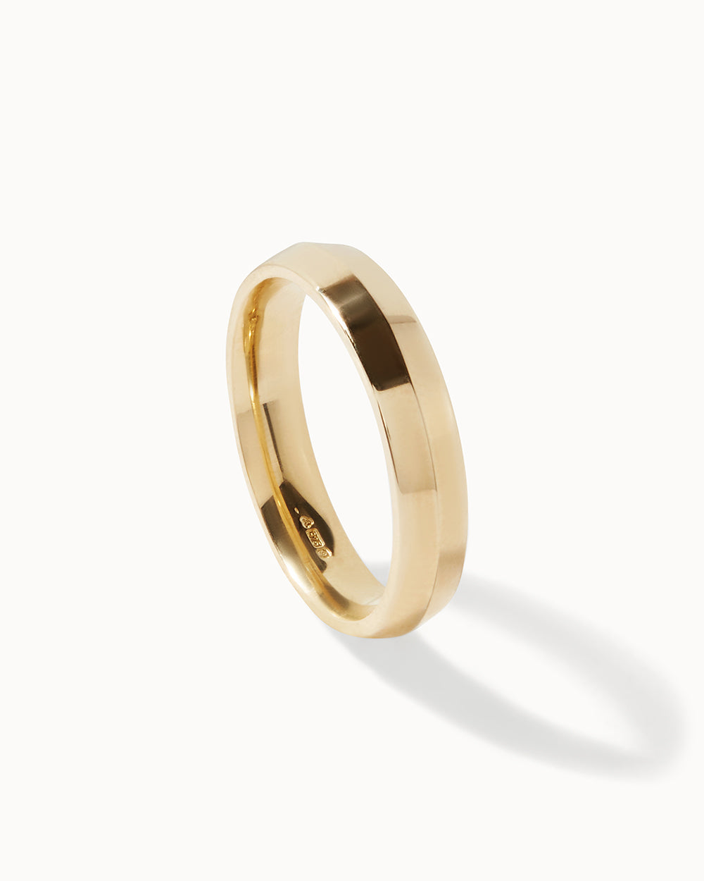 Solid Gold Fine Edge Ring - 4mm Band