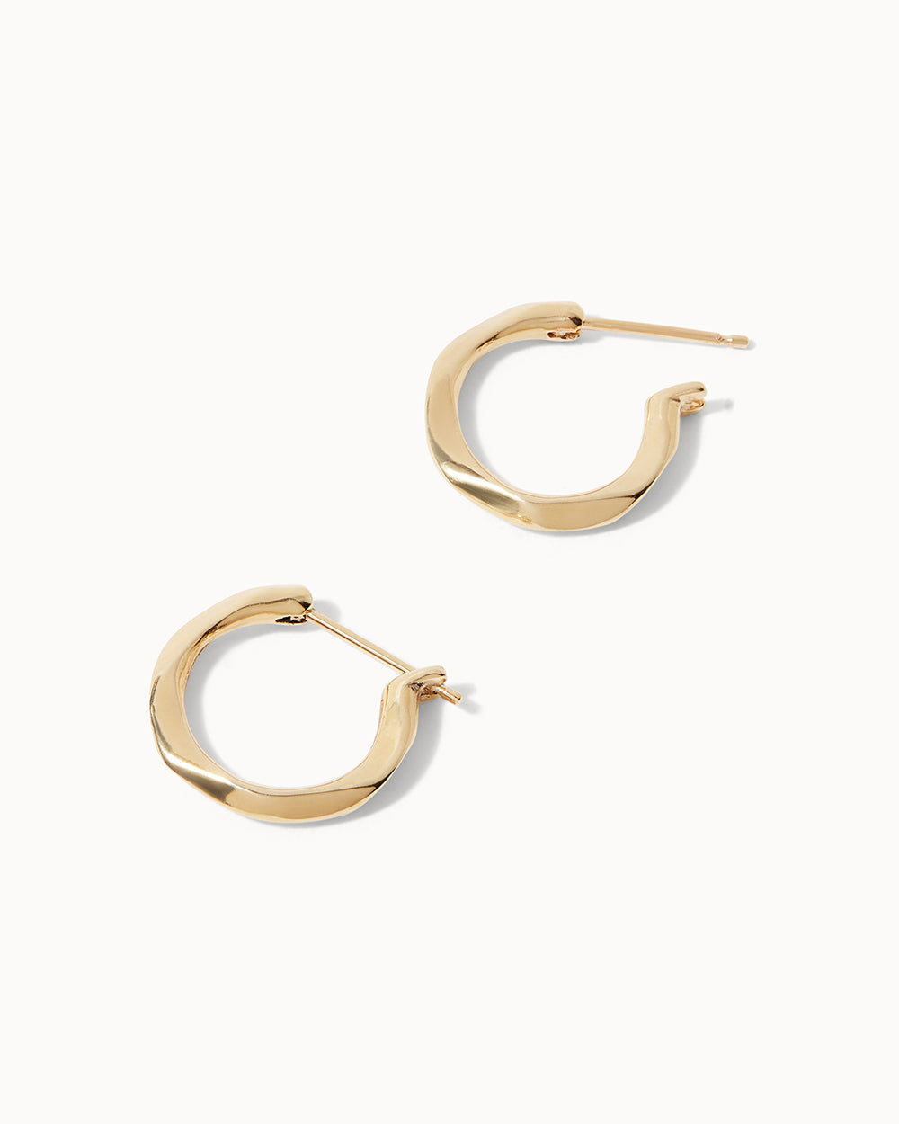 Solid Gold Lava Hoop Earrings