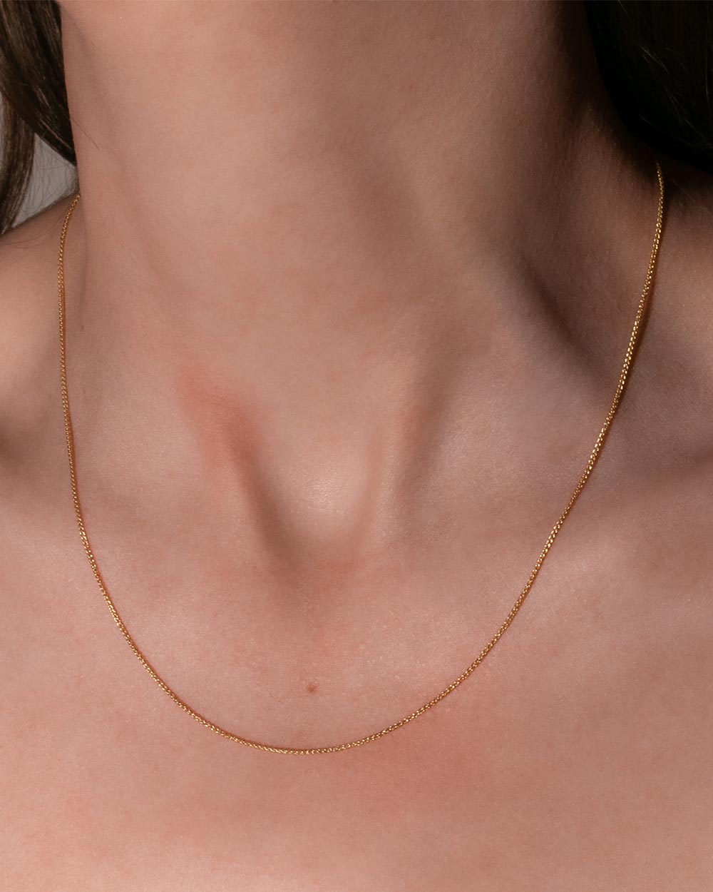 Solid Gold Spiga Chain Necklace