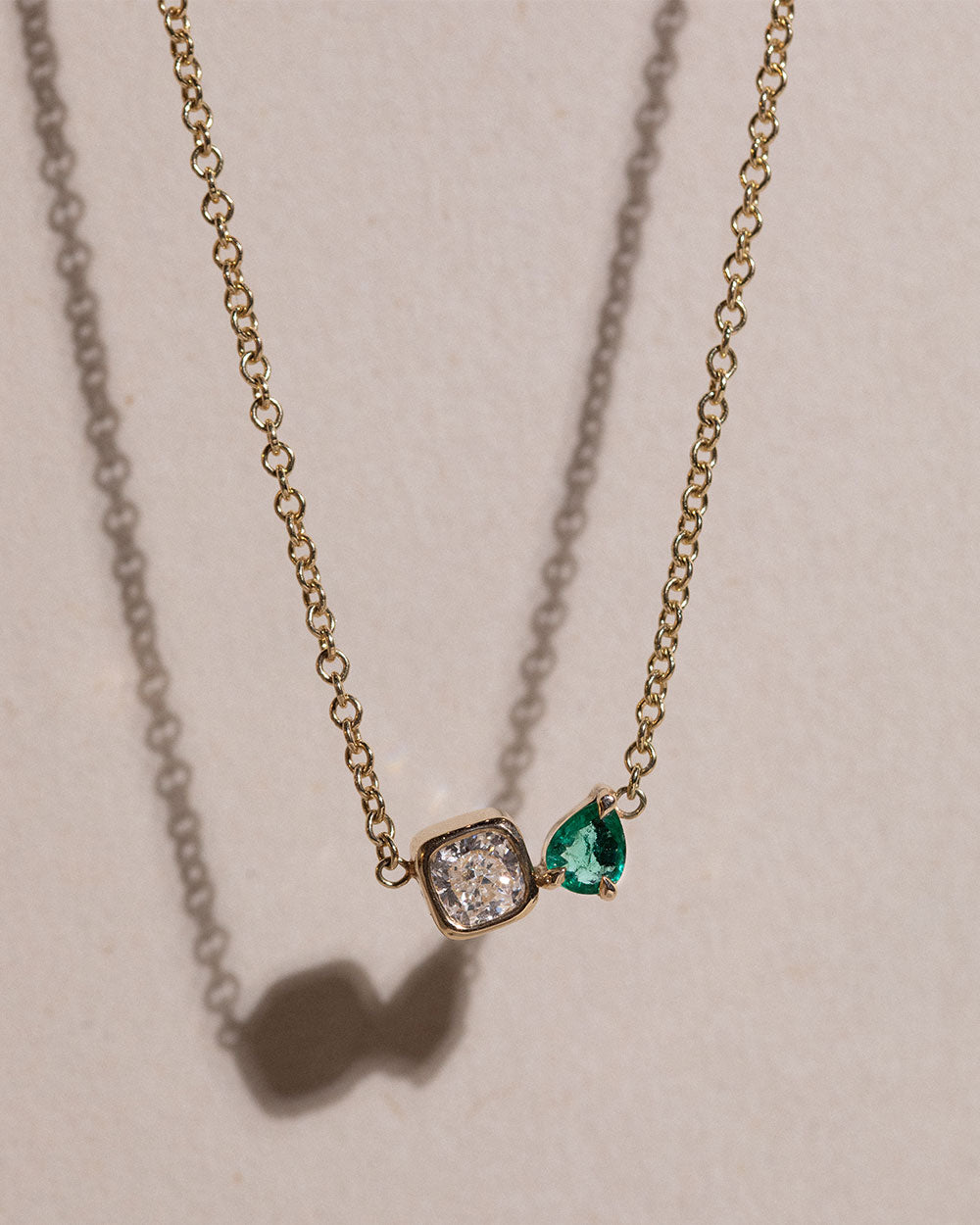 Toi Et Moi Diamond and Emerald Necklace
