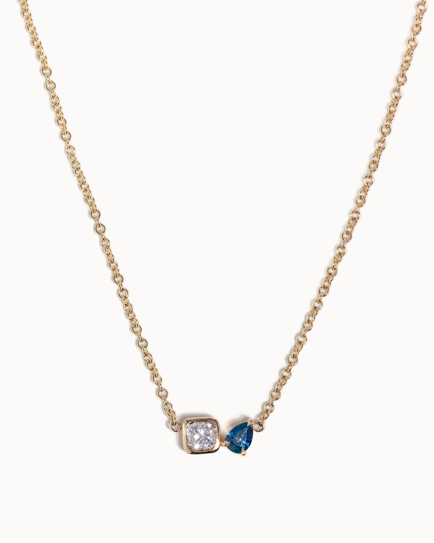 Toi Et Moi Diamond and Sapphire Necklace