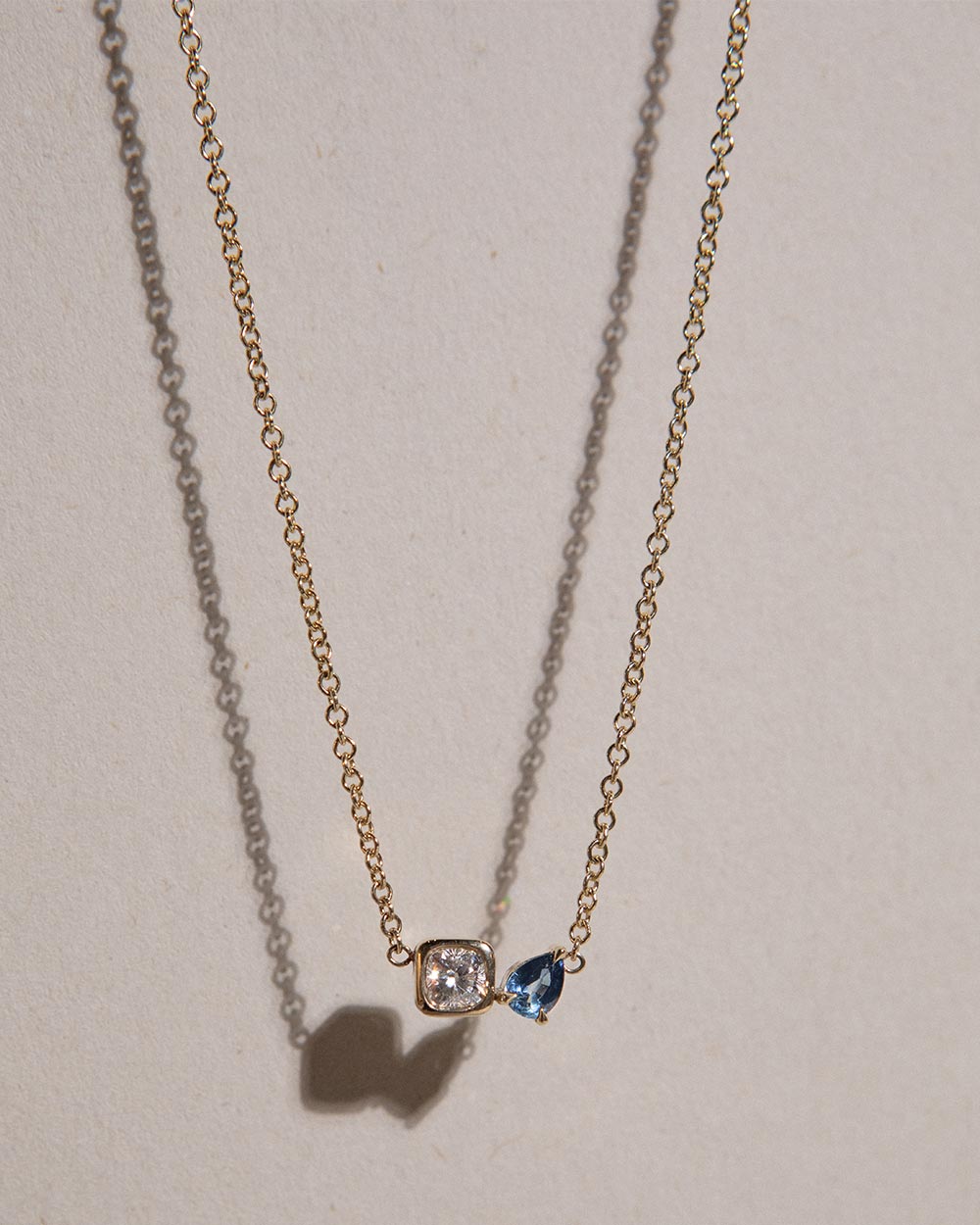 Toi Et Moi Diamond and Sapphire Necklace