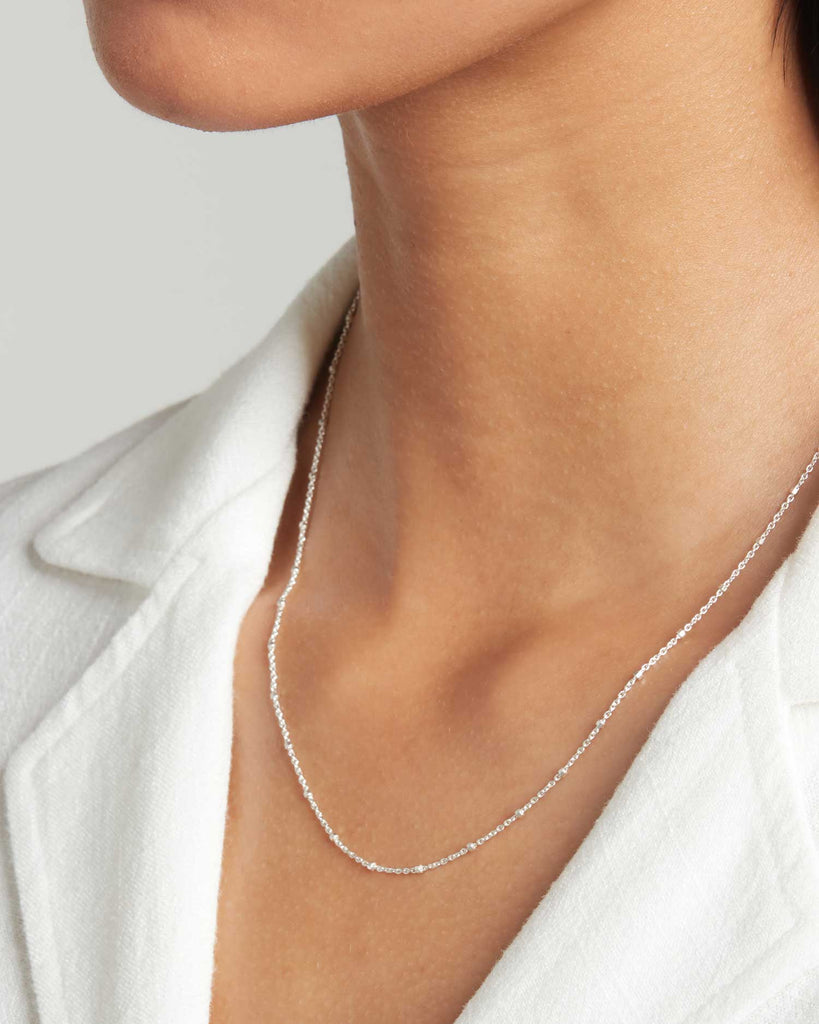 sterling silver trace and cube chain necklace by maya magal london jewellery