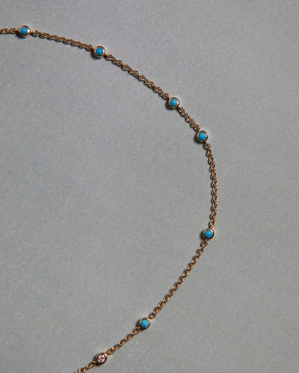 December Turquoise Birthstone Station Necklace