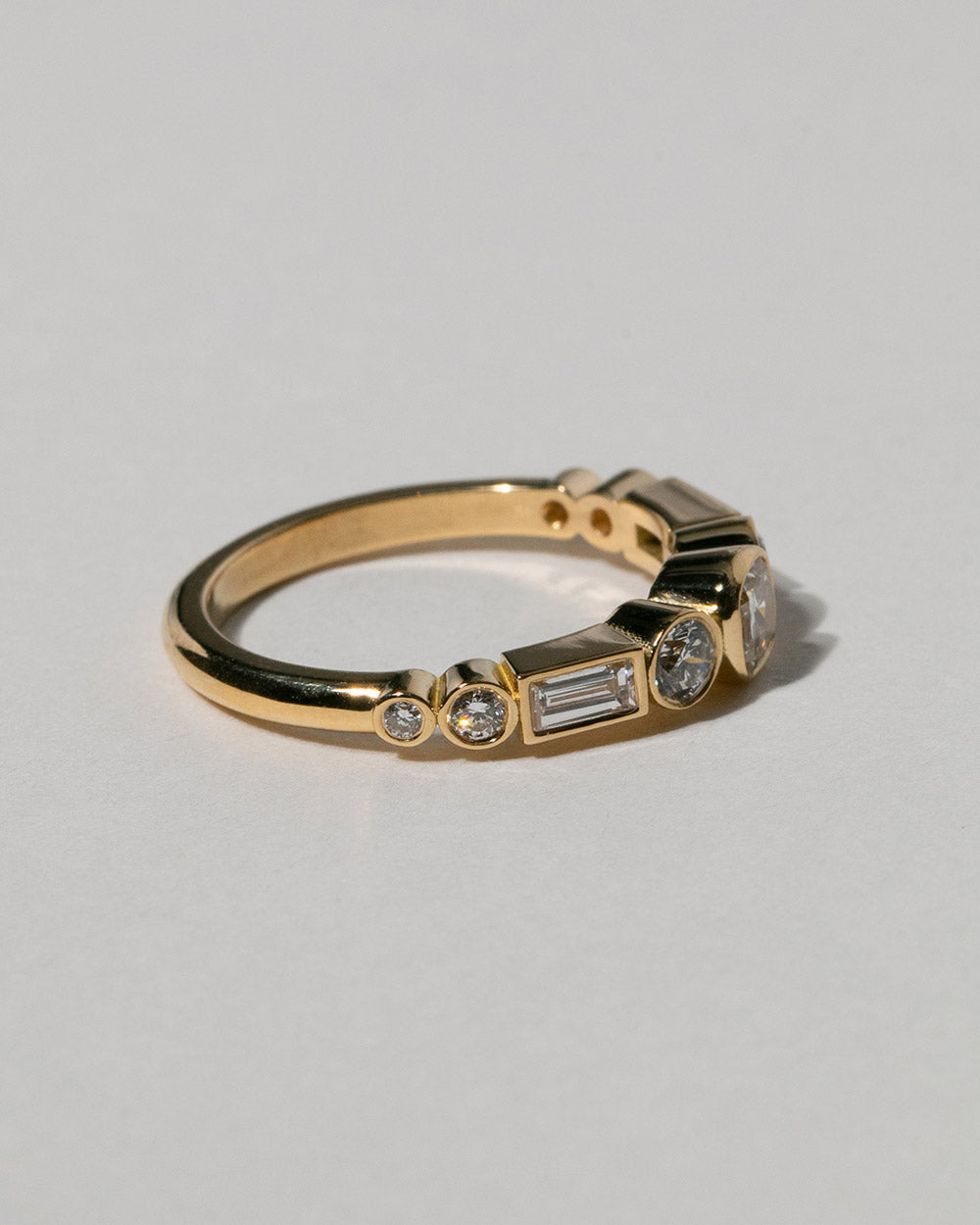 Side view of 9 Ct solid gold Vega Diamond Ring.