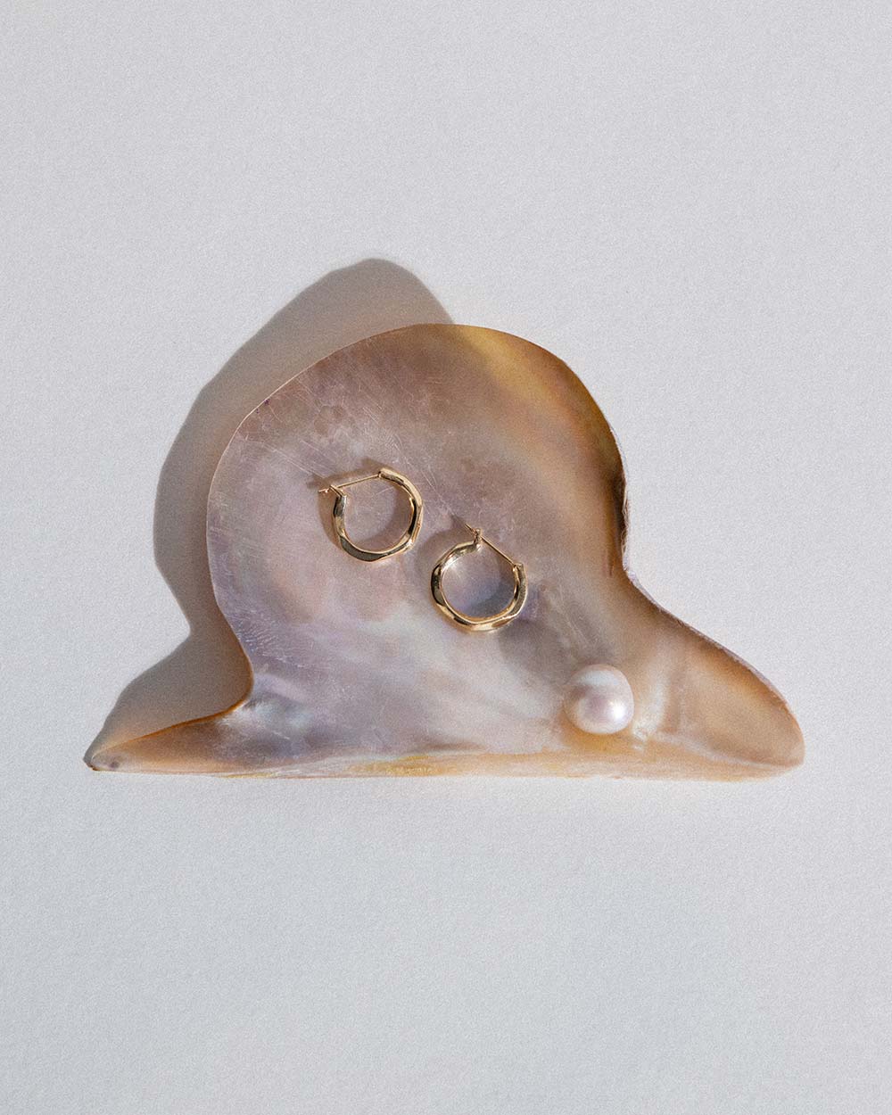 Solid Gold Lava Hoop Earrings