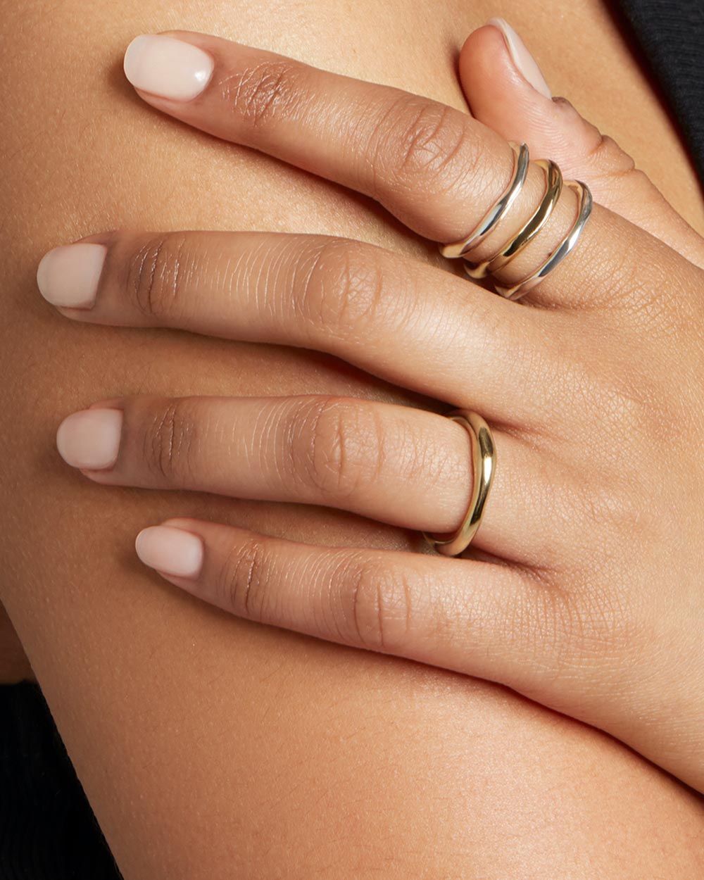 Solid Gold Lava Adjustable Stripe Ring