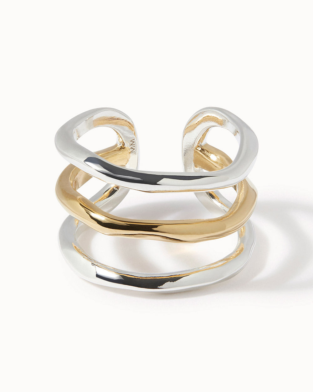 Solid Gold Lava Adjustable Stripe Ring