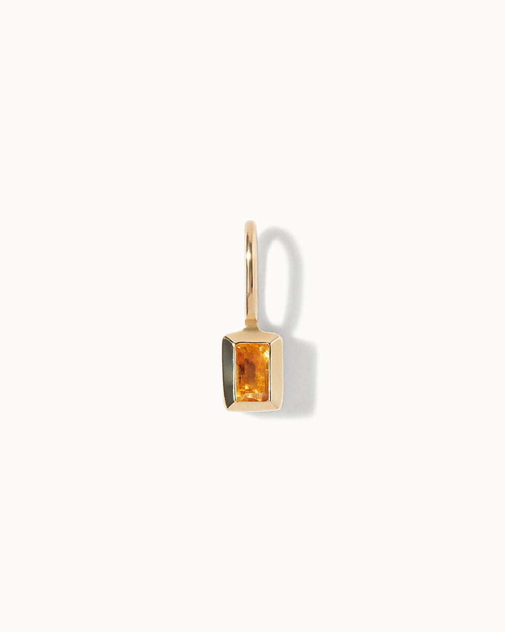 Solid Gold Citrine November Birthstone Charm